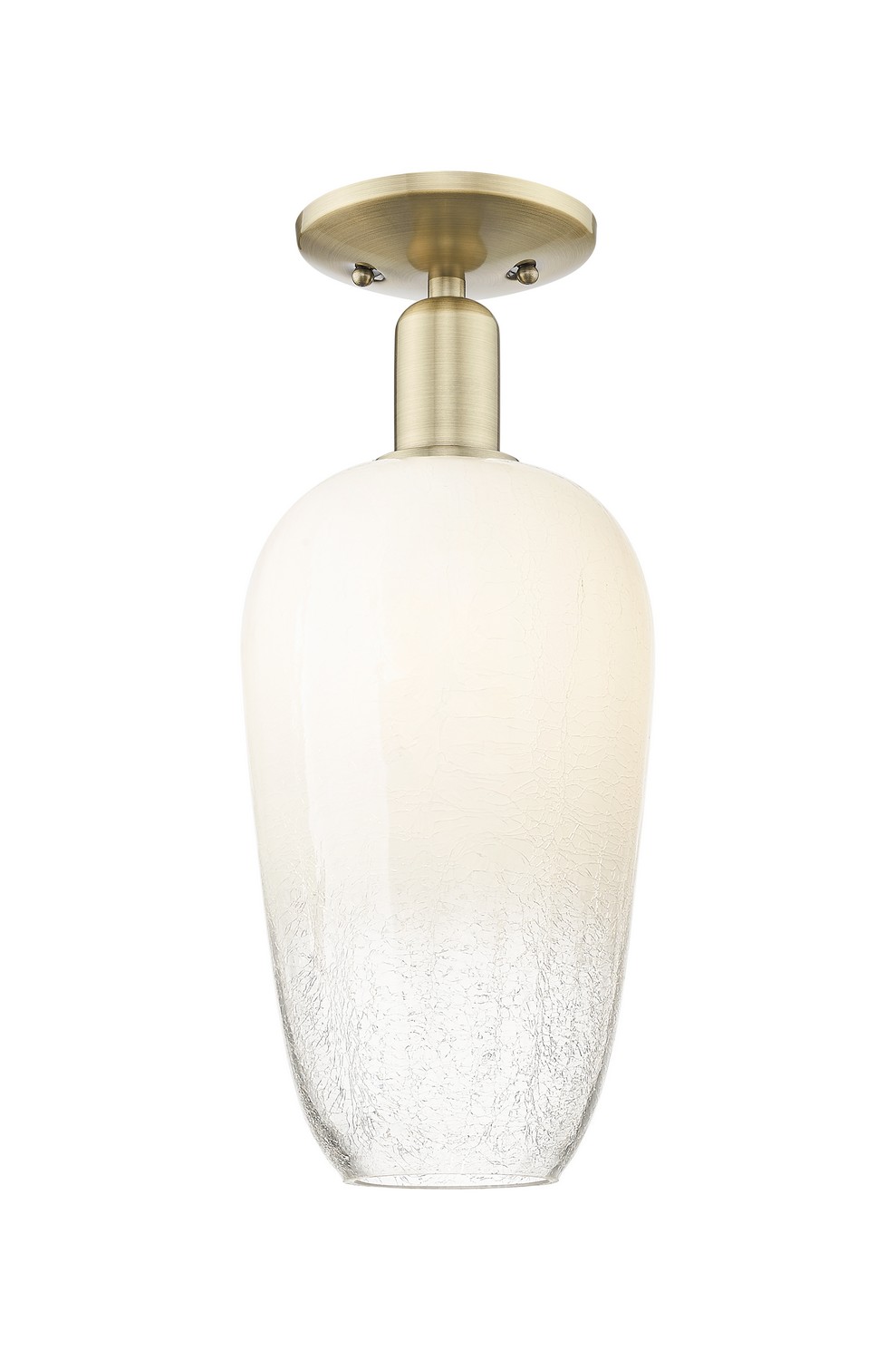One Light Semi-Flush Mount by Innovations - Arcadia Collection, Antique Brass Finish - 716-1C-AB-G484-7OP