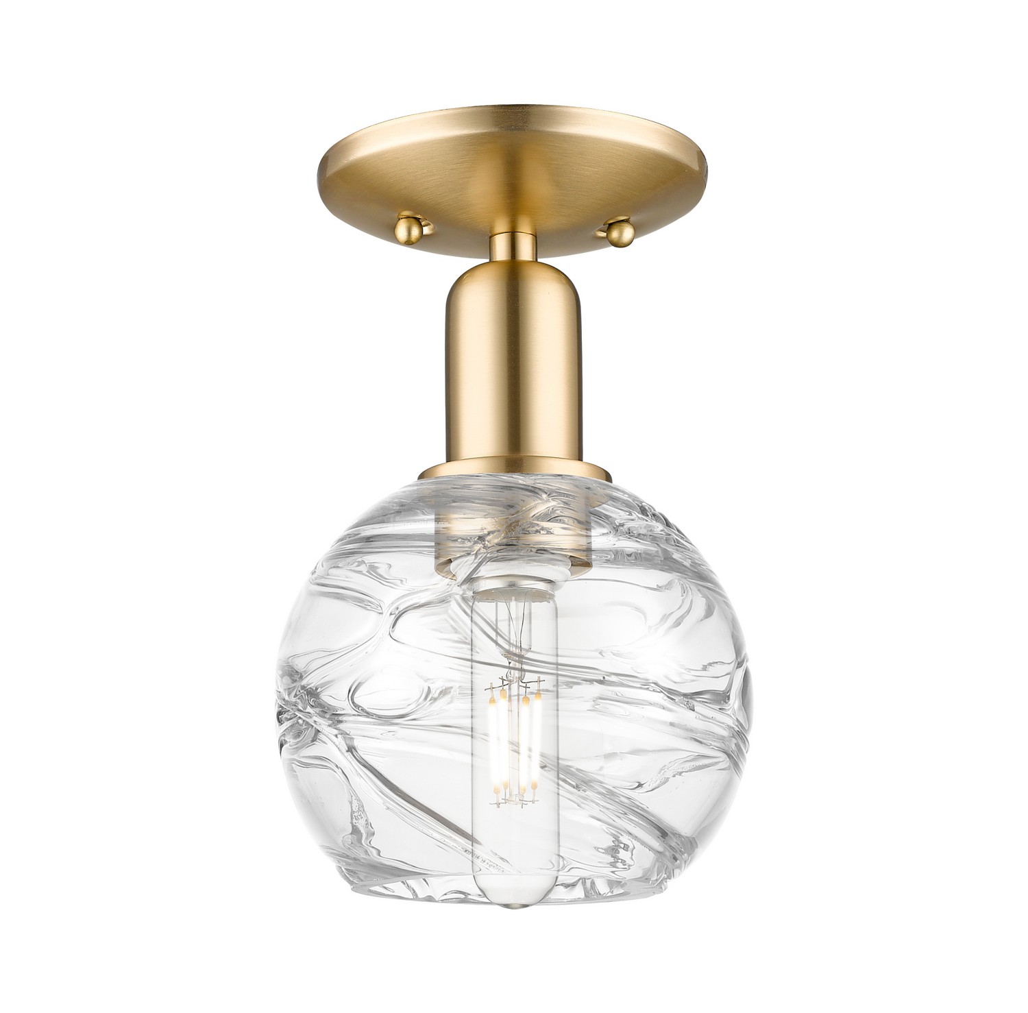 One Light Semi-Flush Mount by Innovations - Arcadia Collection, Champagne Bronze Finish - 716-1C-CB-G1213-6CL