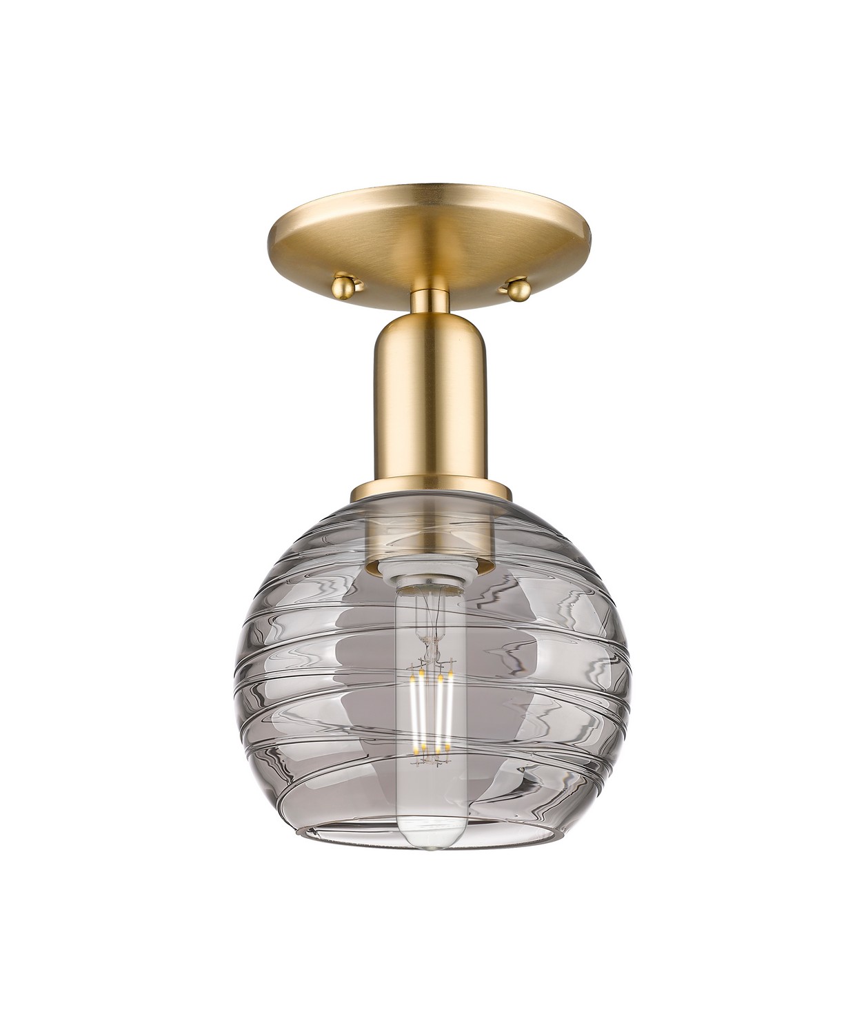 One Light Semi-Flush Mount by Innovations - Arcadia Collection, Champagne Bronze Finish - 716-1C-CB-G1213-6SM