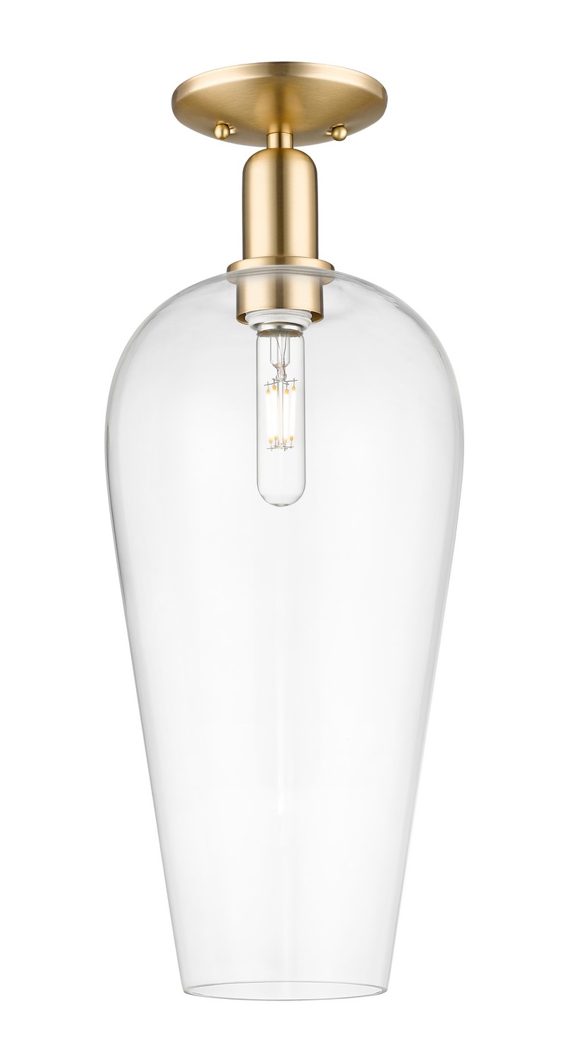 One Light Semi-Flush Mount by Innovations - Arcadia Collection, Champagne Bronze Finish - 716-1C-CB-G456-8CL
