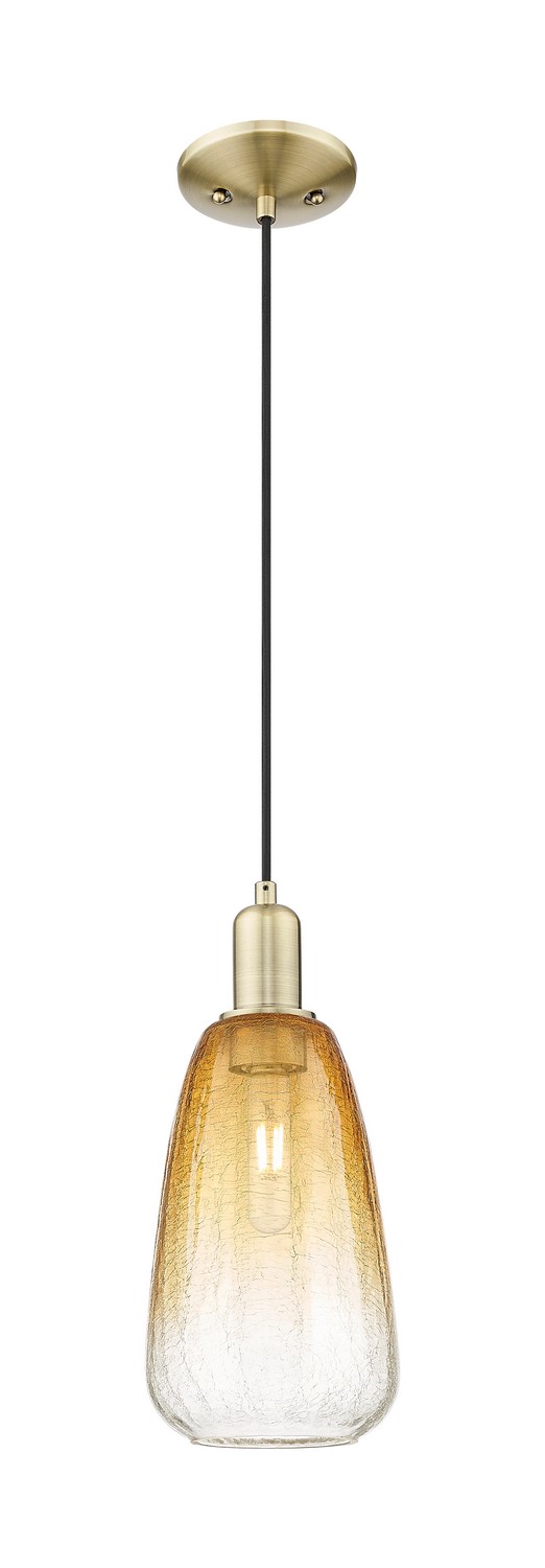 One Light Mini Pendant by Innovations - Arcadia Collection, Antique Brass Finish - 716-1P-AB-G480-6AM