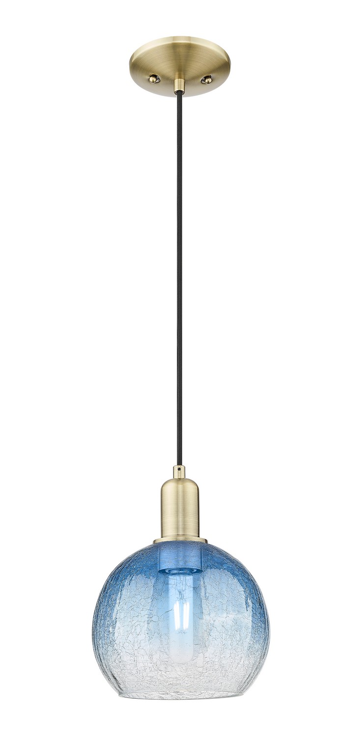 One Light Mini Pendant by Innovations - Arcadia Collection, Antique Brass Finish - 716-1P-AB-G483-8SB