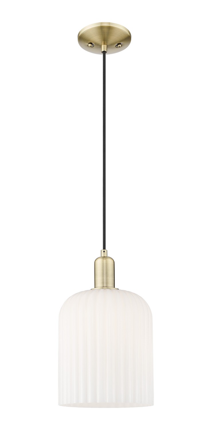 One Light Mini Pendant by Innovations - Arcadia Collection, Antique Brass Finish - 716-1P-AB-G559-8GWH