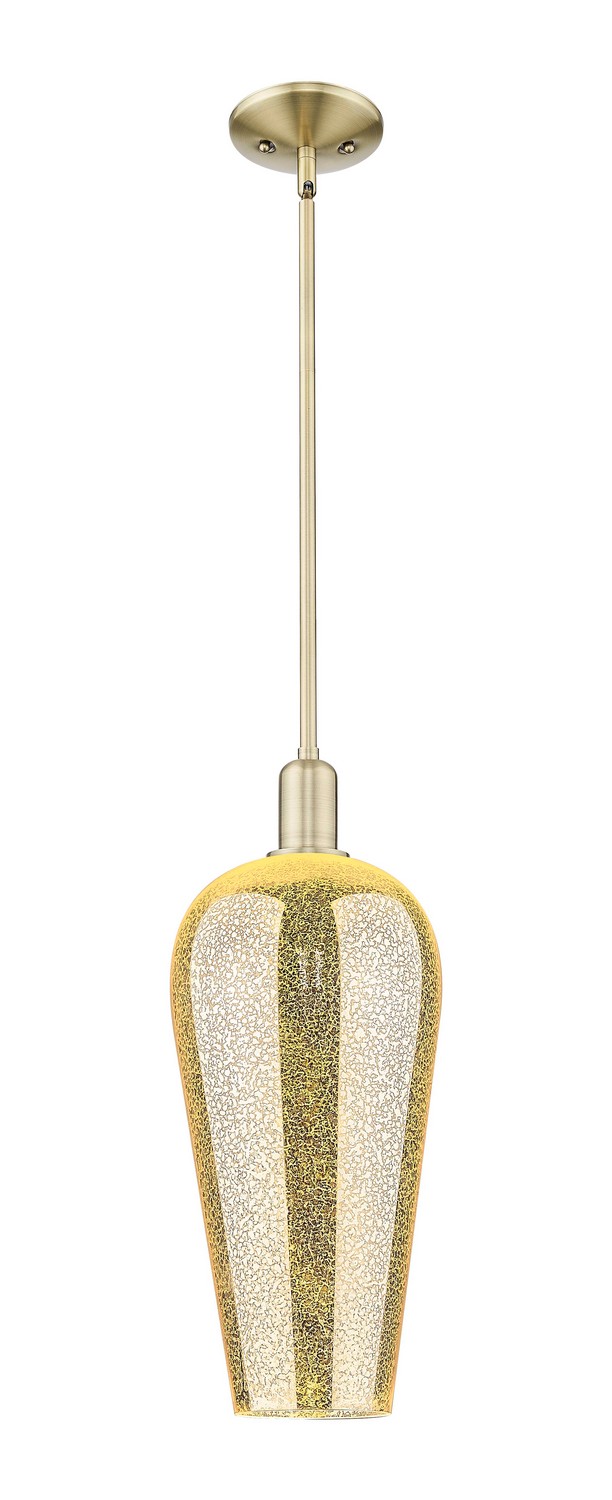 One Light Mini Pendant by Innovations - Arcadia Collection, Antique Brass Finish - 716-1S-AB-G456-8ME