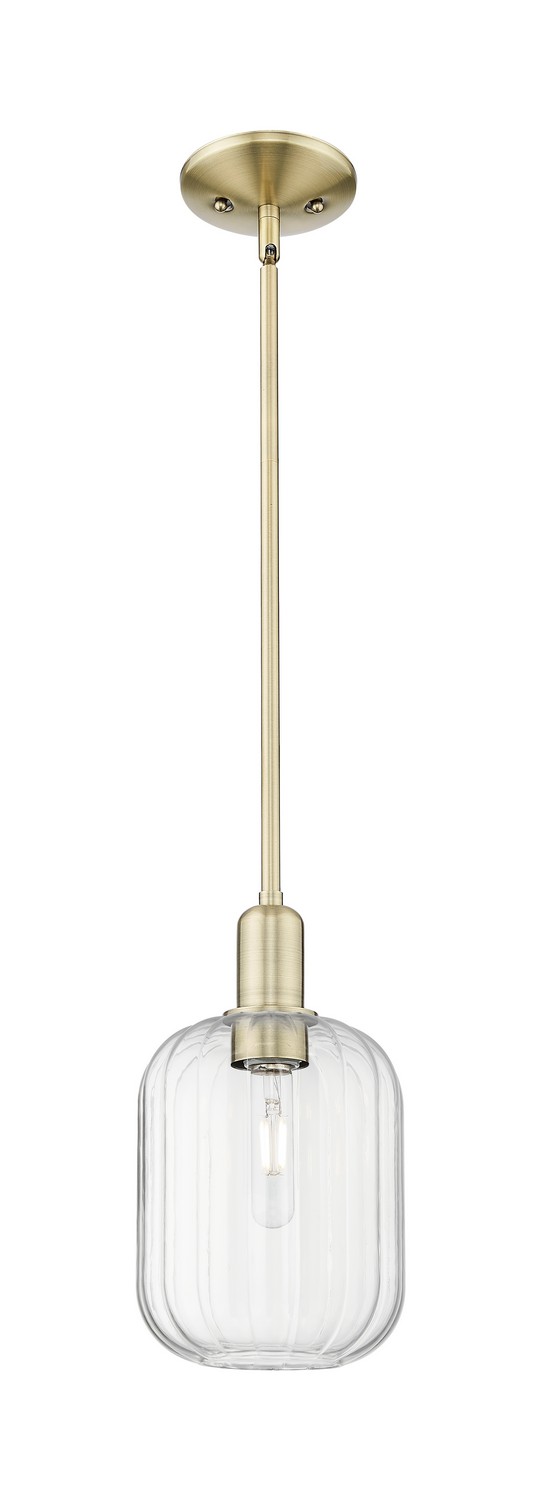 One Light Mini Pendant by Innovations - Arcadia Collection, Antique Brass Finish - 716-1S-AB-G460-7CL