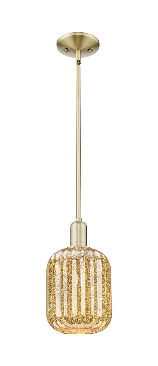 One Light Mini Pendant by Innovations - Arcadia Collection, Antique Brass Finish - 716-1S-AB-G460-7ME