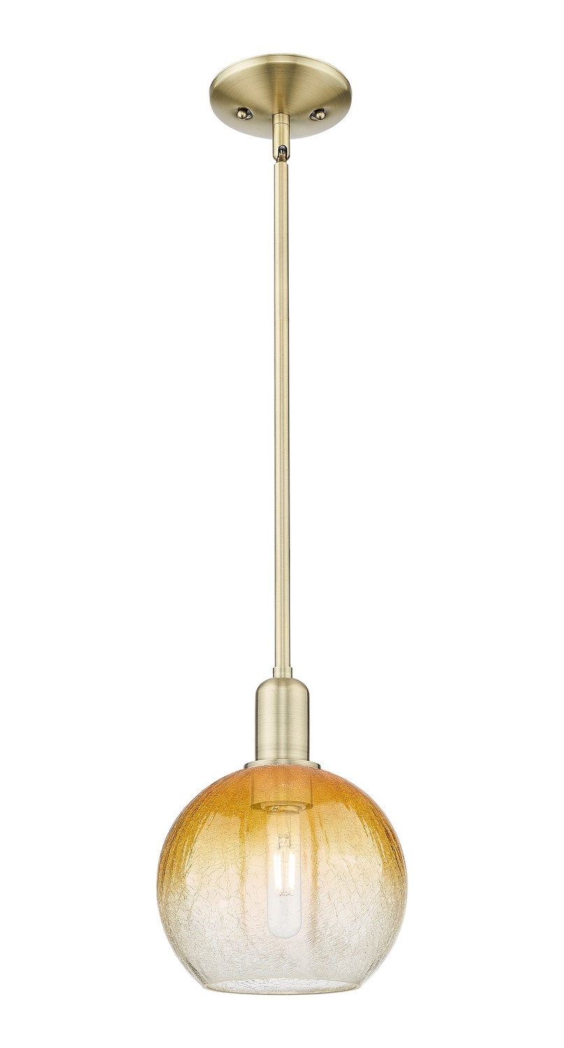 One Light Mini Pendant by Innovations - Arcadia Collection, Antique Brass Finish - 716-1S-AB-G483-8AM