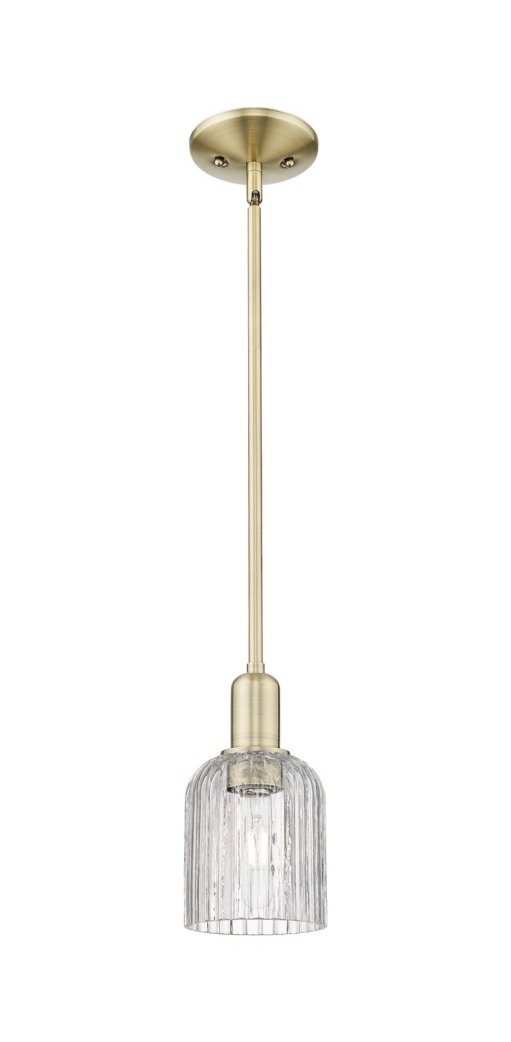 One Light Mini Pendant by Innovations - Arcadia Collection, Antique Brass Finish - 716-1S-AB-G559-5CL