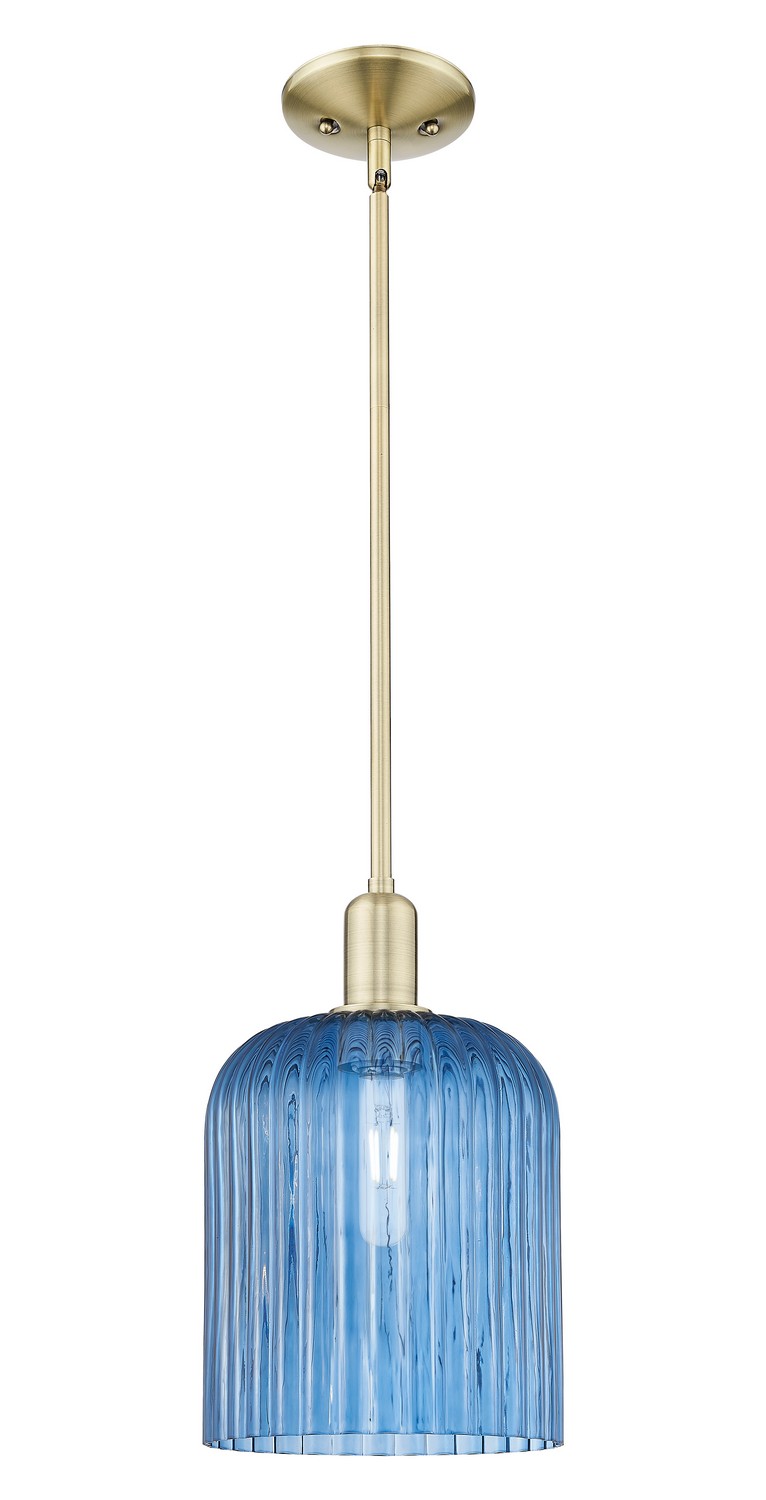 One Light Mini Pendant by Innovations - Arcadia Collection, Antique Brass Finish - 716-1S-AB-G559-8BL