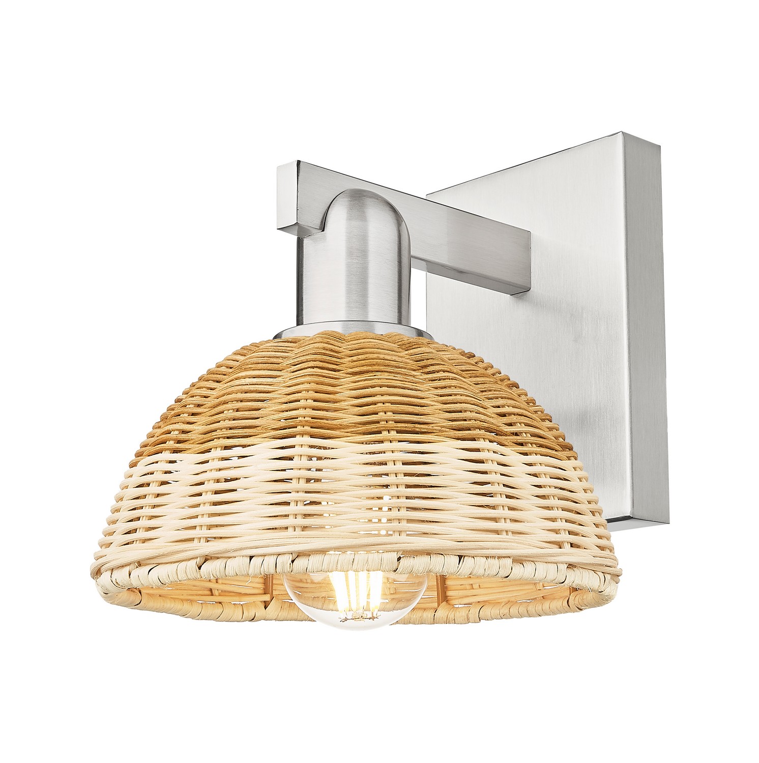 One Light Wall Sconce by Innovations - Arcadia Collection, Brushed Satin Nickel Finish - 716-1W-SN-NBD2-75-NAT