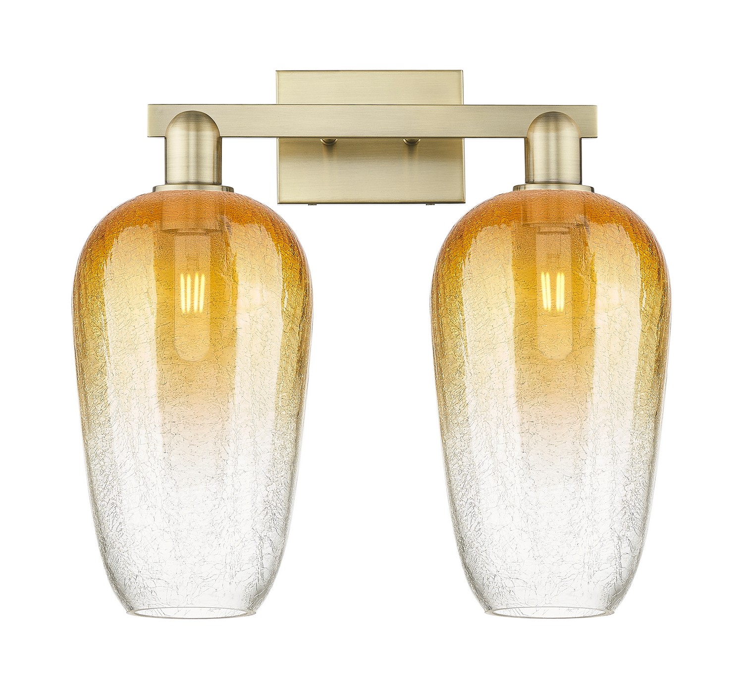 Two Light Bath Vanity by Innovations - Arcadia Collection, Antique Brass Finish - 716-2W-AB-G484-7AM