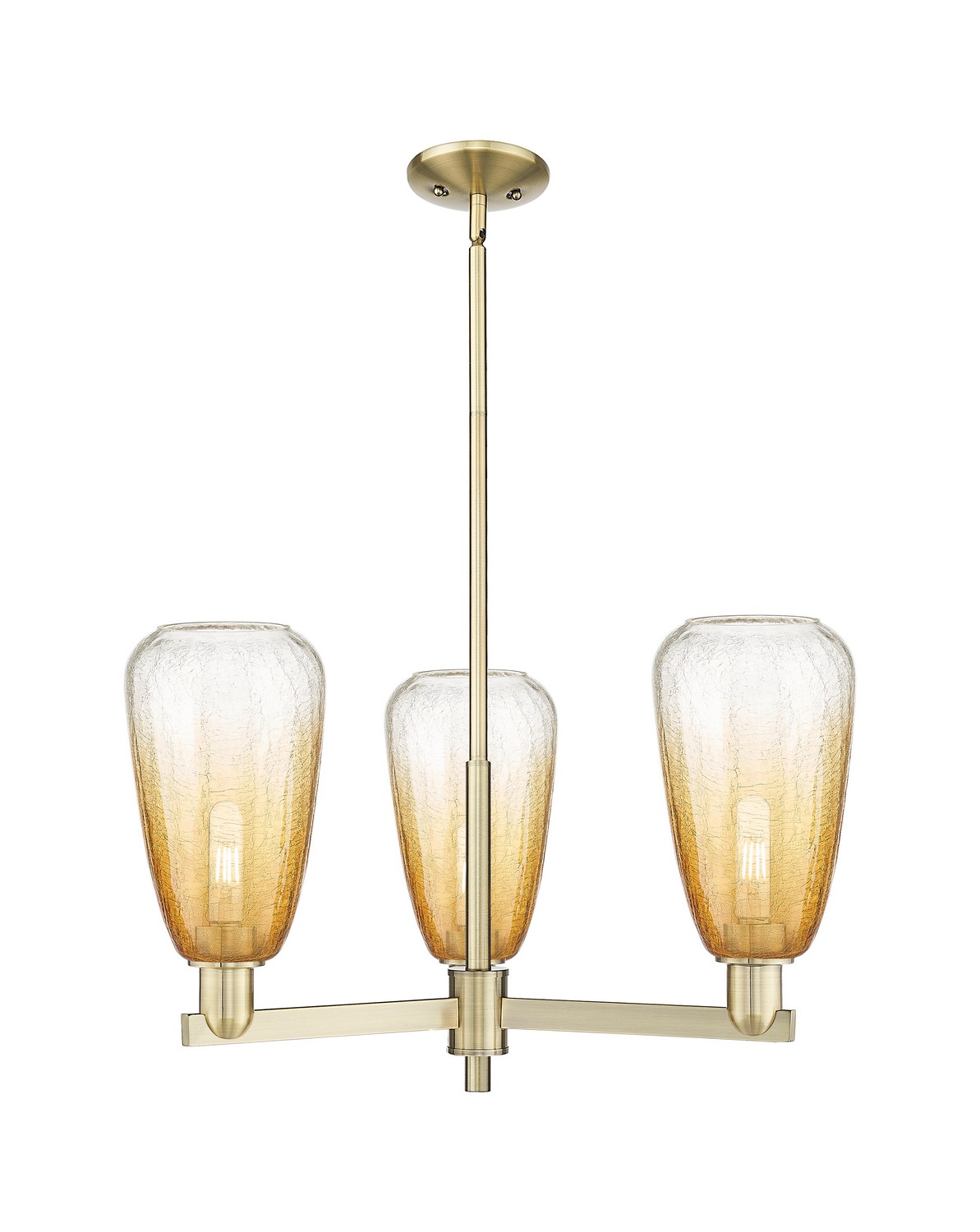 Three Light Pendant by Innovations - Arcadia Collection, Antique Brass Finish - 716-3CR-AB-G480-6AM