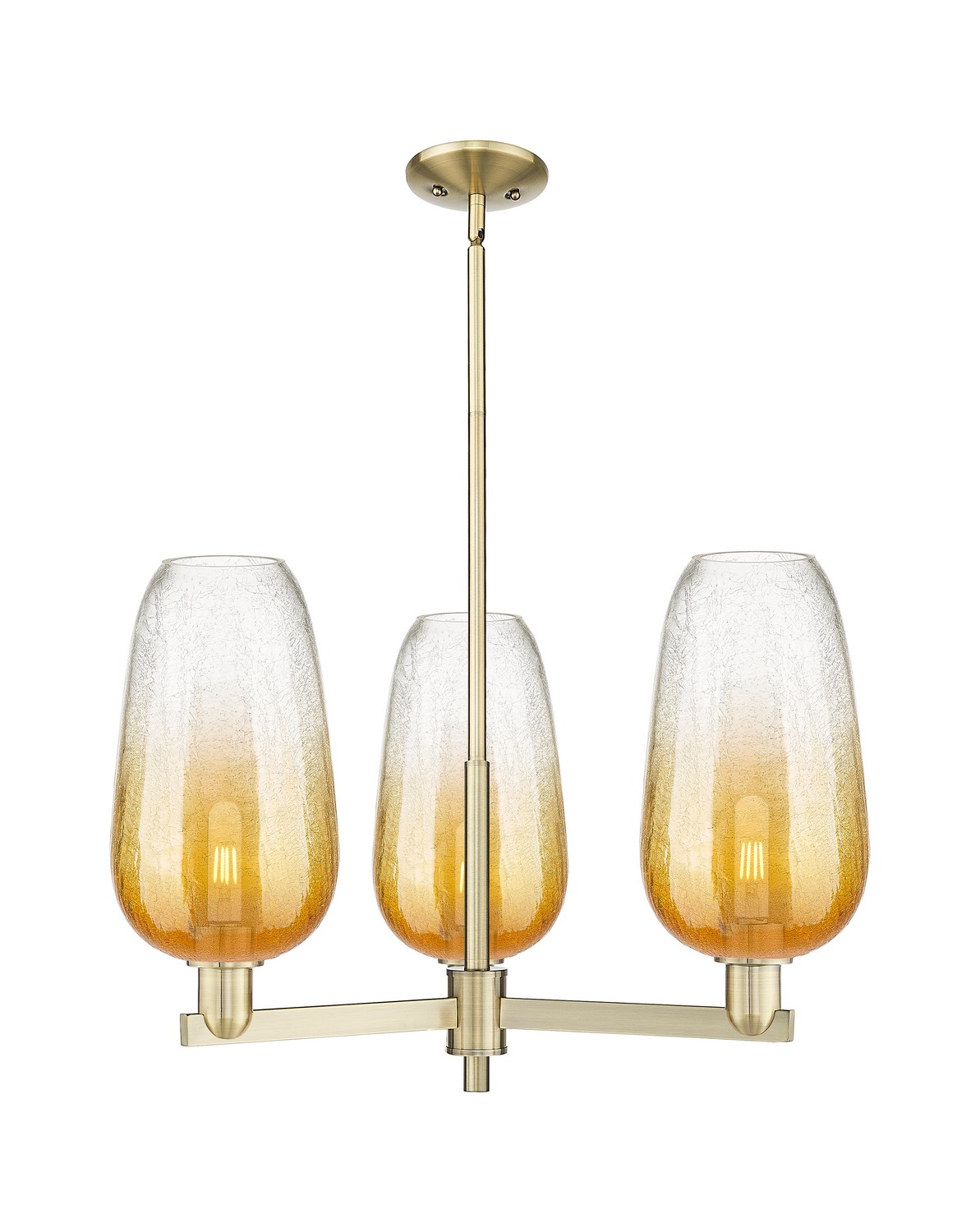 Three Light Pendant by Innovations - Arcadia Collection, Antique Brass Finish - 716-3CR-AB-G484-7AM