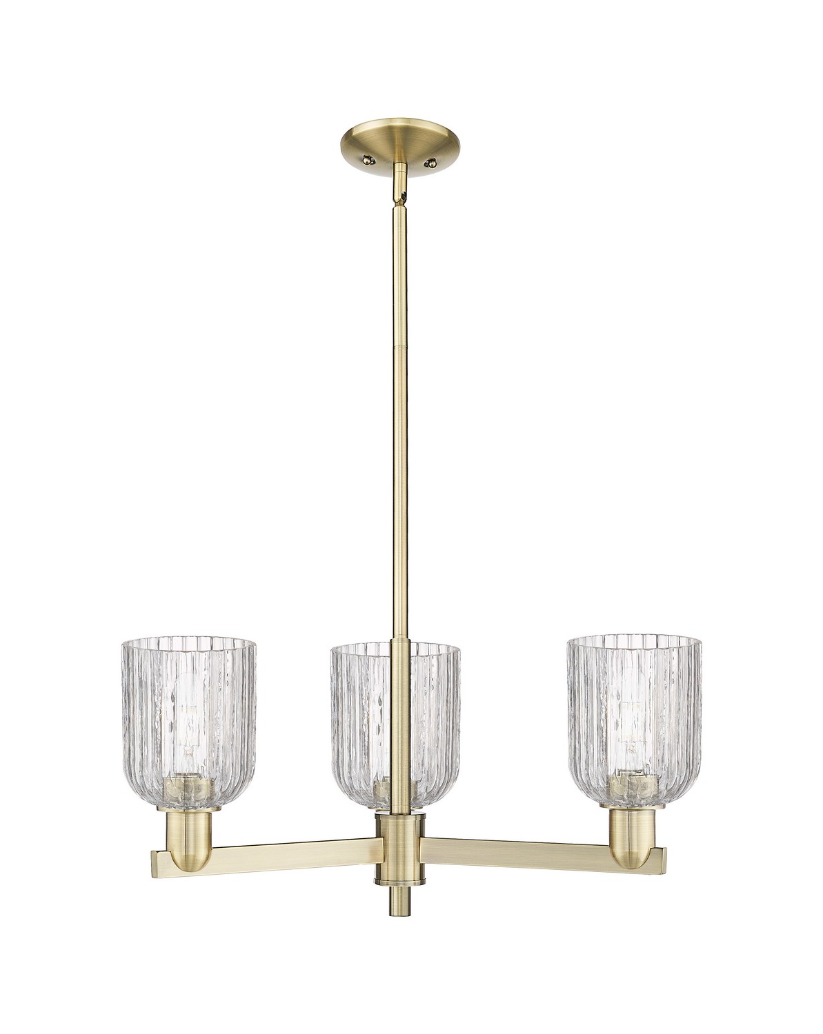 Three Light Pendant by Innovations - Arcadia Collection, Antique Brass Finish - 716-3CR-AB-G559-5CL