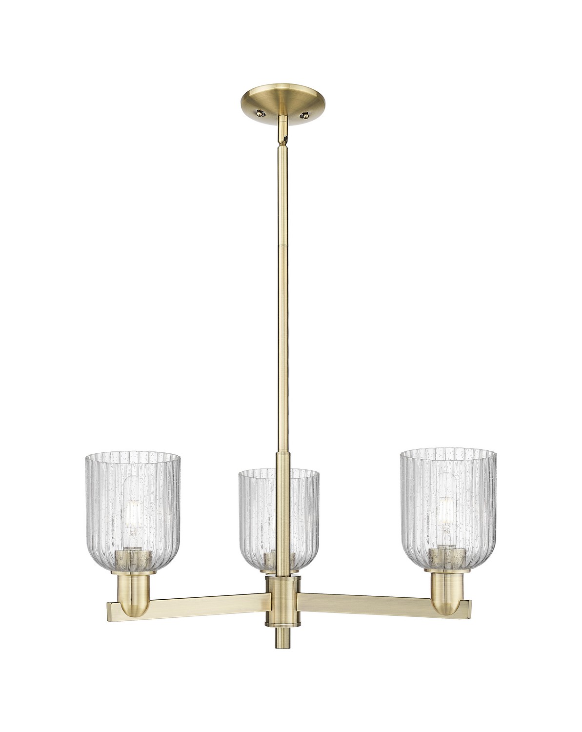 Three Light Pendant by Innovations - Arcadia Collection, Antique Brass Finish - 716-3CR-AB-G559-5SDY