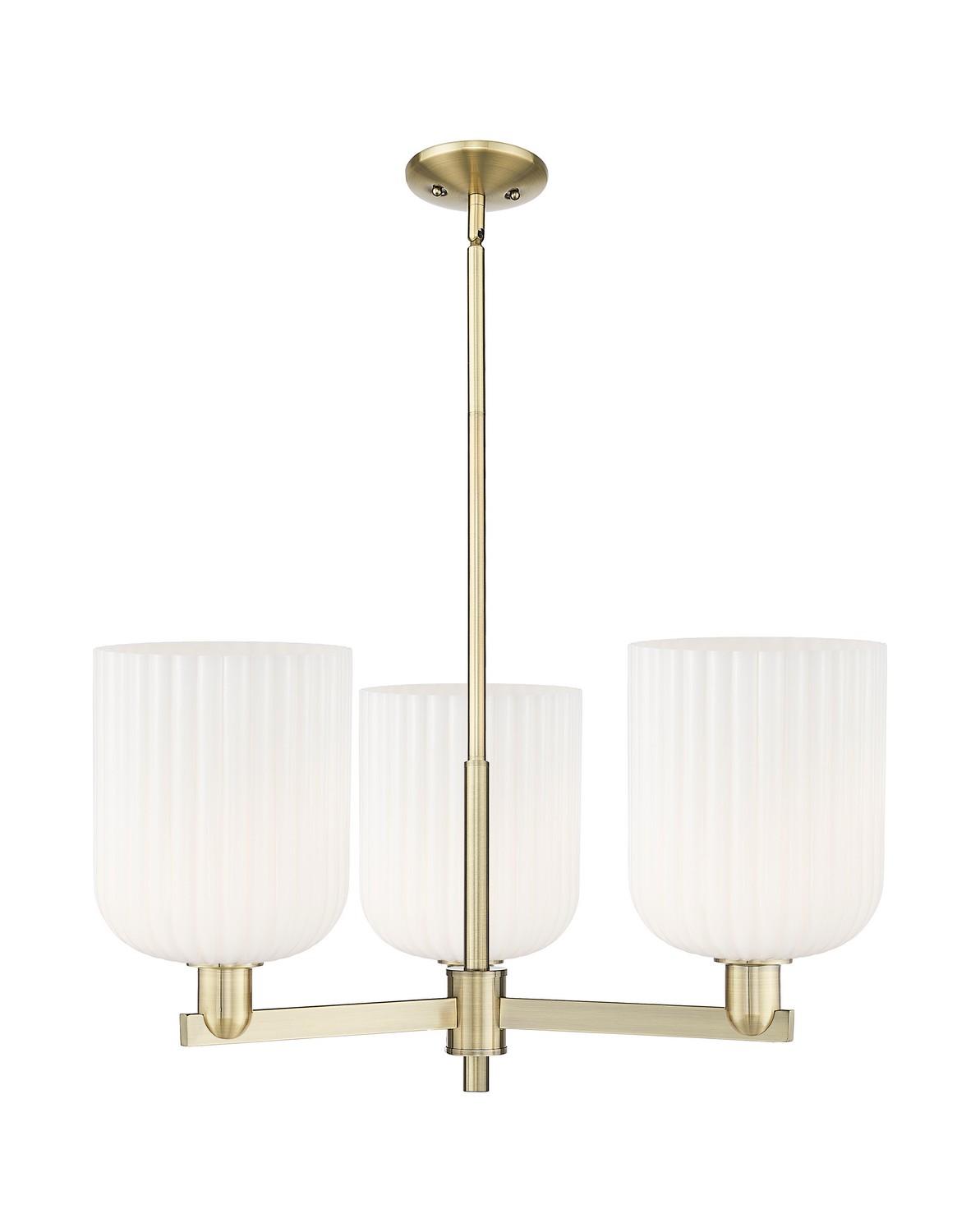 Three Light Pendant by Innovations - Arcadia Collection, Antique Brass Finish - 716-3CR-AB-G559-8GWH