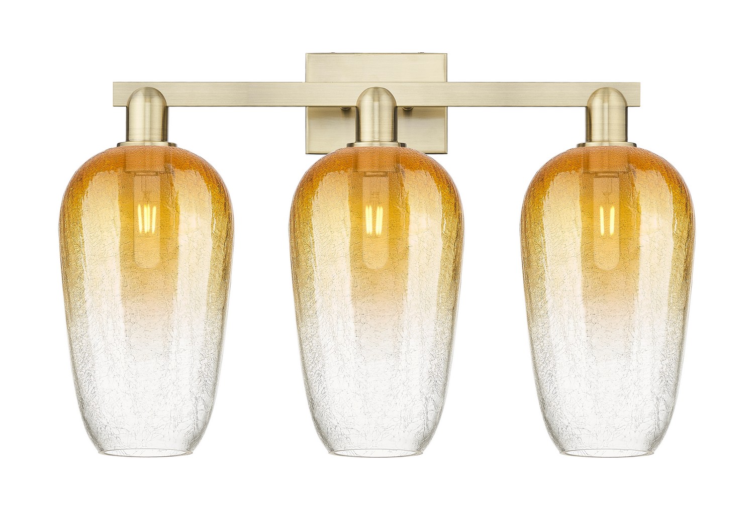 Three Light Bath Vanity by Innovations - Arcadia Collection, Antique Brass Finish - 716-3W-AB-G484-7AM