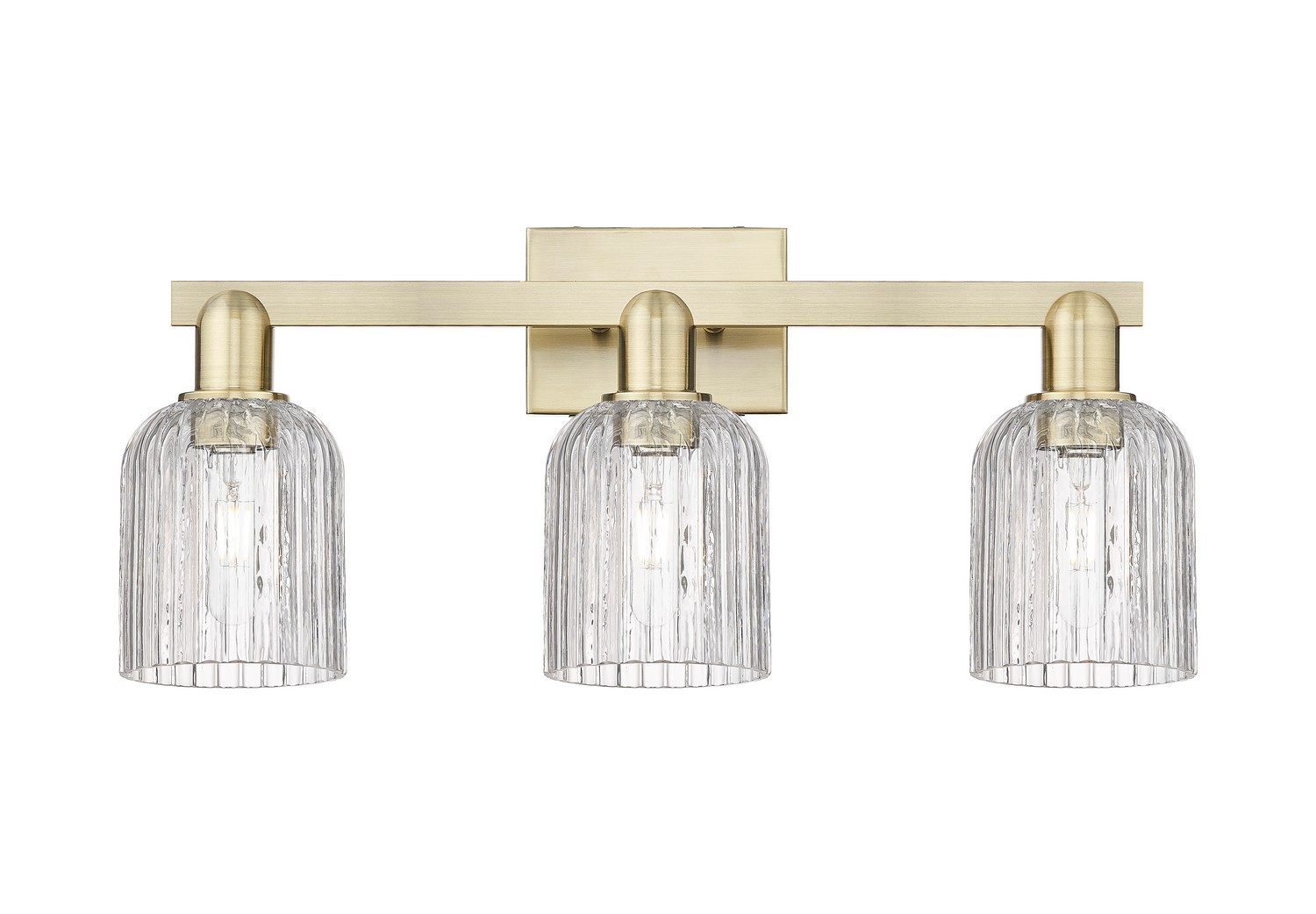 Three Light Bath Vanity by Innovations - Arcadia Collection, Antique Brass Finish - 716-3W-AB-G559-5CL
