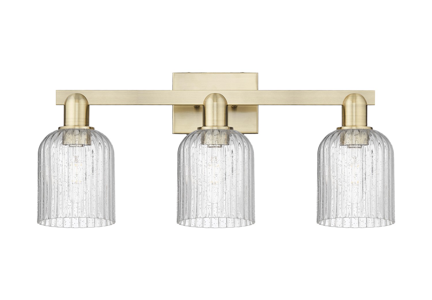 Three Light Bath Vanity by Innovations - Arcadia Collection, Antique Brass Finish - 716-3W-AB-G559-5SDY