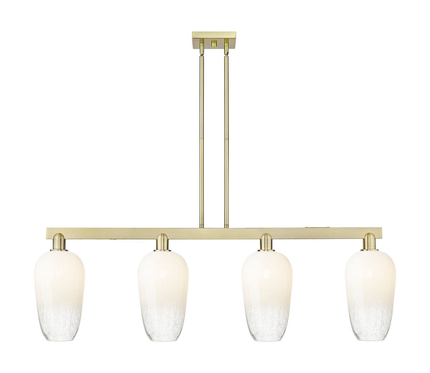 Four Light Island Pendant by Innovations - Arcadia Collection, Antique Brass Finish - 716-4I-AB-G484-7OP