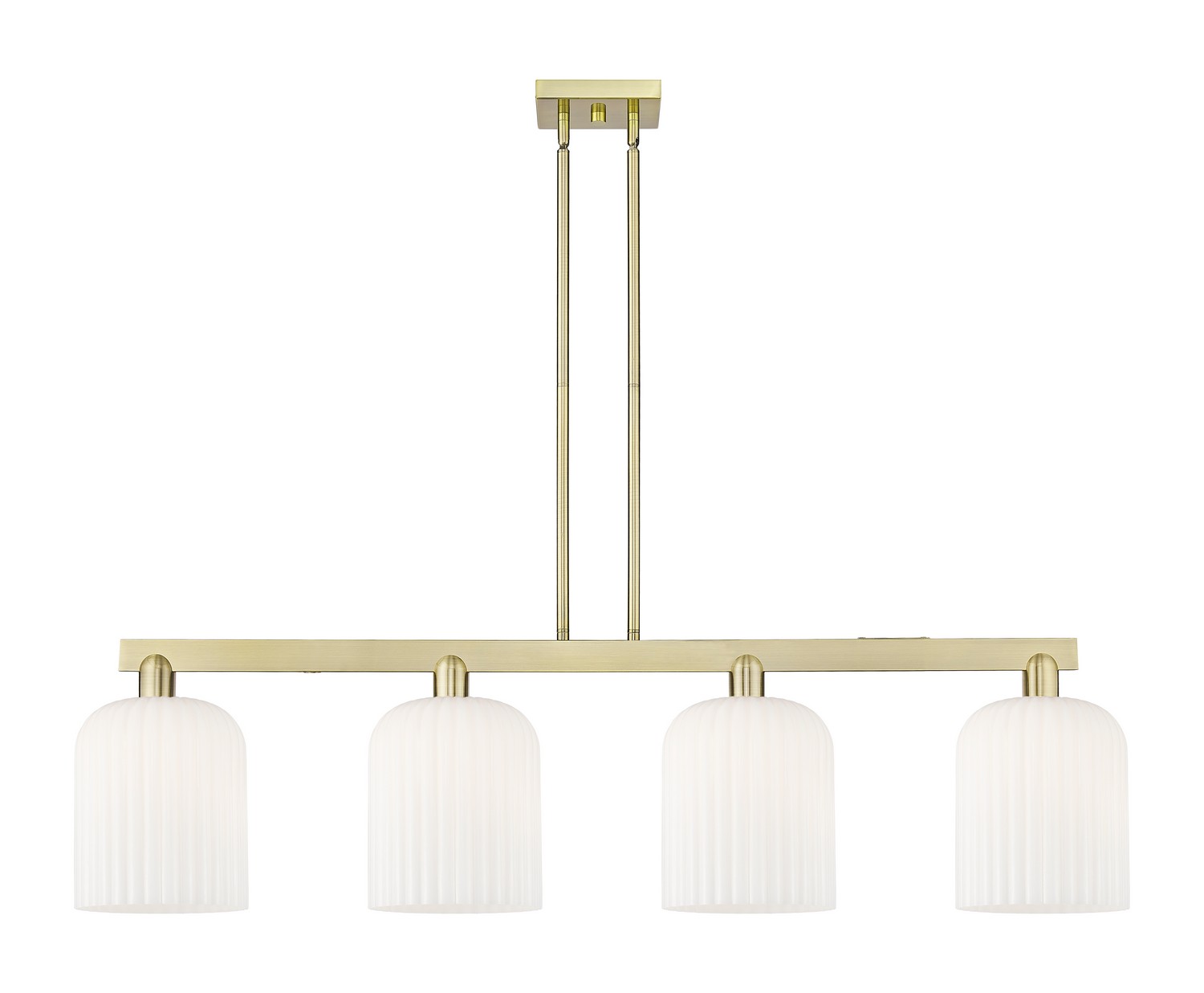 Four Light Island Pendant by Innovations - Arcadia Collection, Antique Brass Finish - 716-4I-AB-G559-8GWH