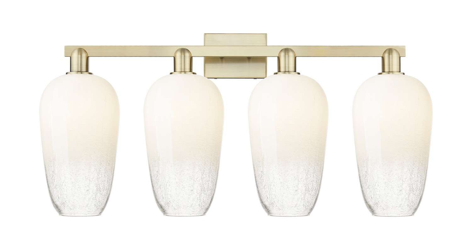 Four Light Bath Vanity by Innovations - Arcadia Collection, Antique Brass Finish - 716-4W-AB-G484-7OP