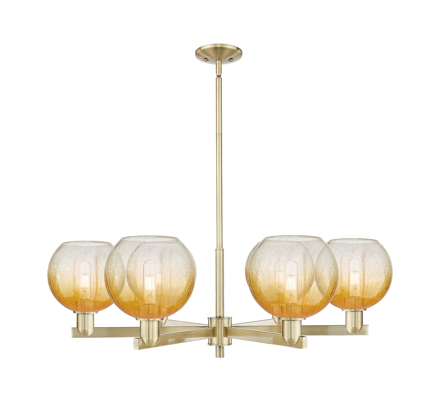 Six Light Chandelier by Innovations - Arcadia Collection, Antique Brass Finish - 716-6CR-AB-G483-8AM