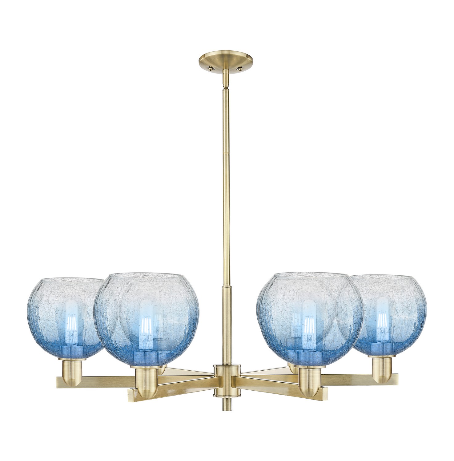 Six Light Chandelier by Innovations - Arcadia Collection, Antique Brass Finish - 716-6CR-AB-G483-8SB