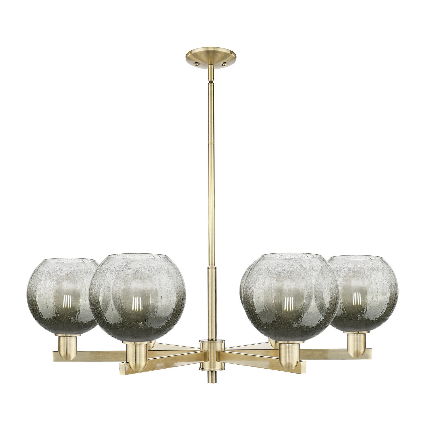 Six Light Chandelier by Innovations - Arcadia Collection, Antique Brass Finish - 716-6CR-AB-G483-8SL
