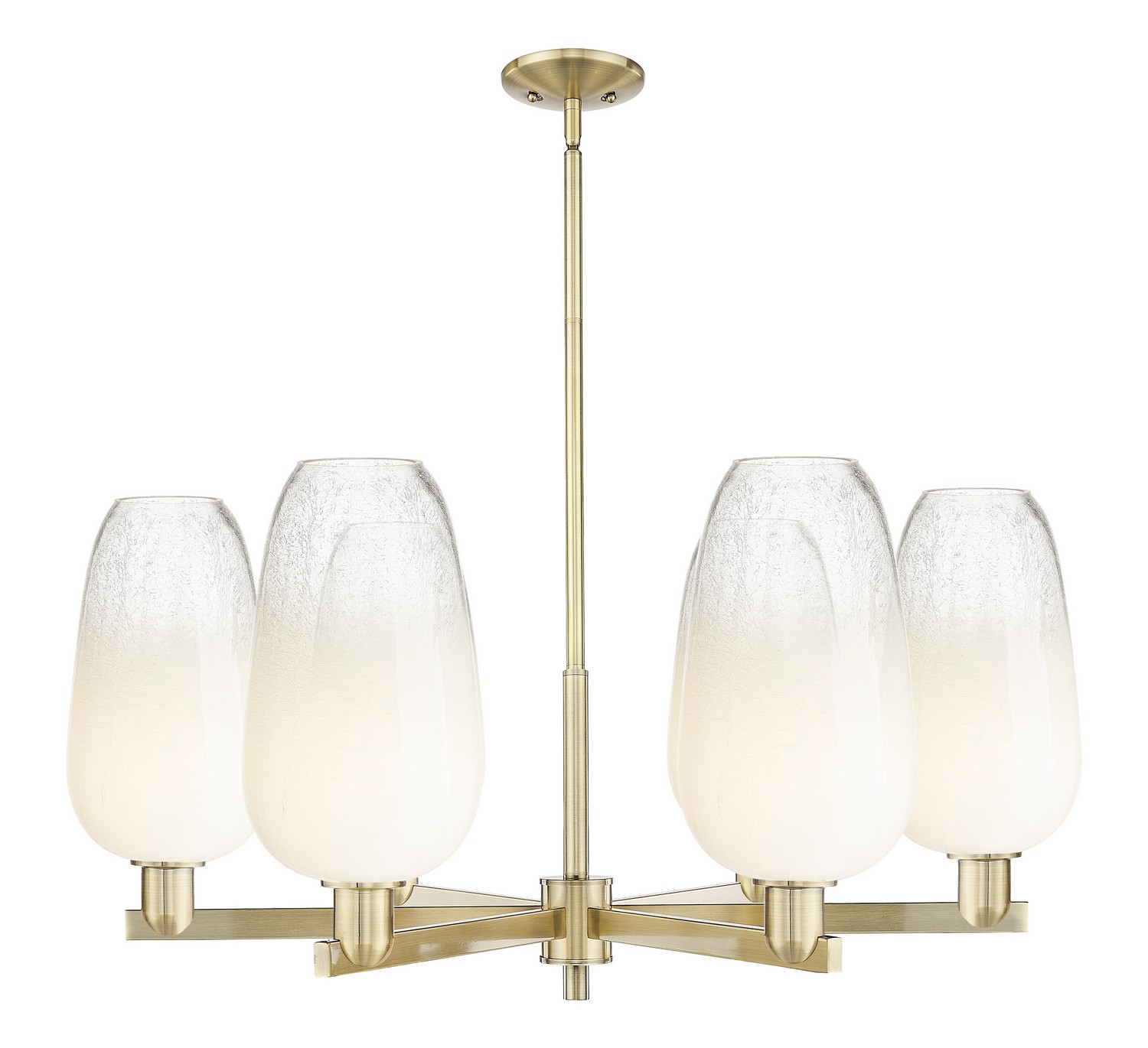 Six Light Chandelier by Innovations - Arcadia Collection, Antique Brass Finish - 716-6CR-AB-G484-7OP