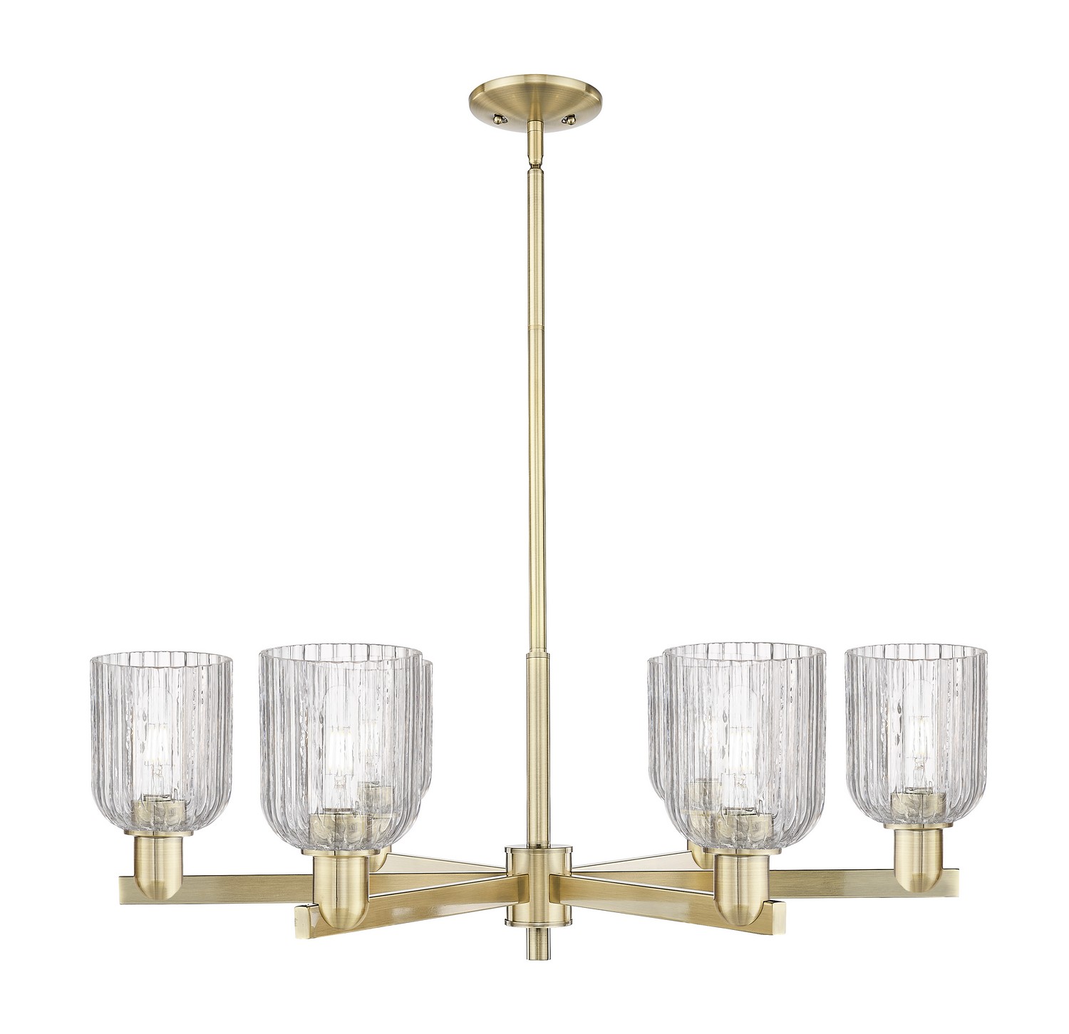 Six Light Chandelier by Innovations - Arcadia Collection, Antique Brass Finish - 716-6CR-AB-G559-5CL
