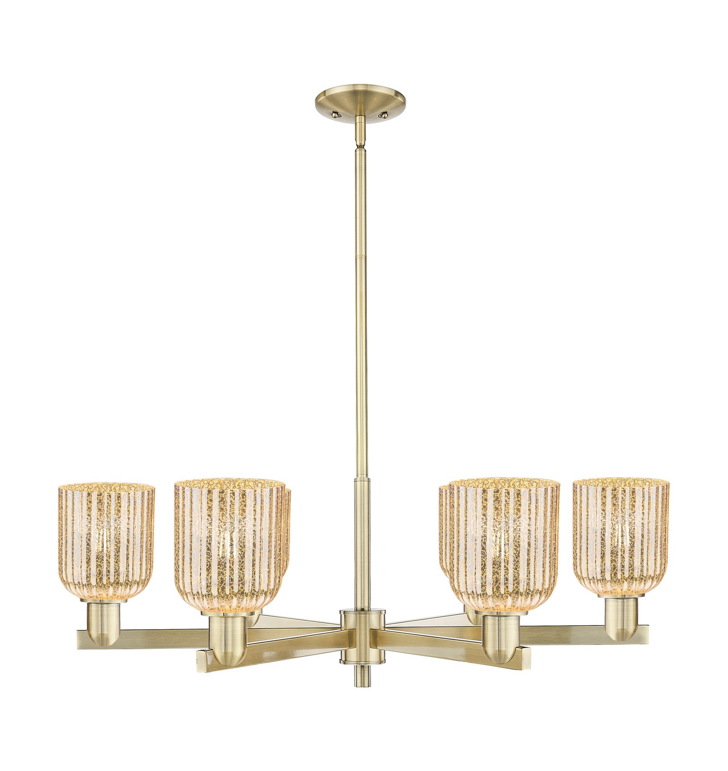 Six Light Chandelier by Innovations - Arcadia Collection, Antique Brass Finish - 716-6CR-AB-G559-5ME