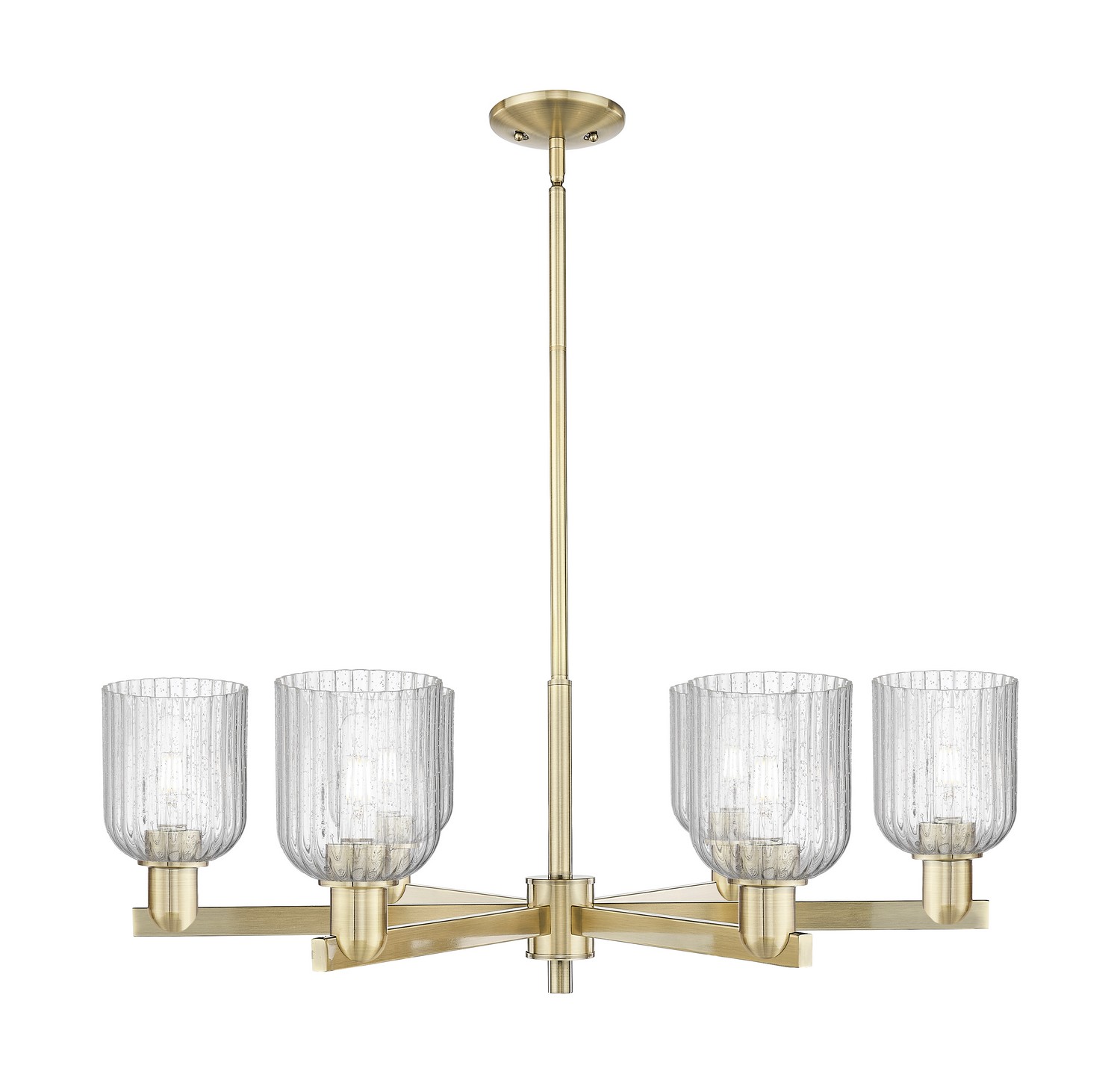 Six Light Chandelier by Innovations - Arcadia Collection, Antique Brass Finish - 716-6CR-AB-G559-5SDY