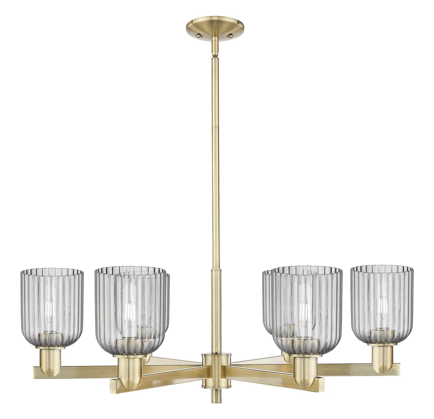 Six Light Chandelier by Innovations - Arcadia Collection, Antique Brass Finish - 716-6CR-AB-G559-5SM
