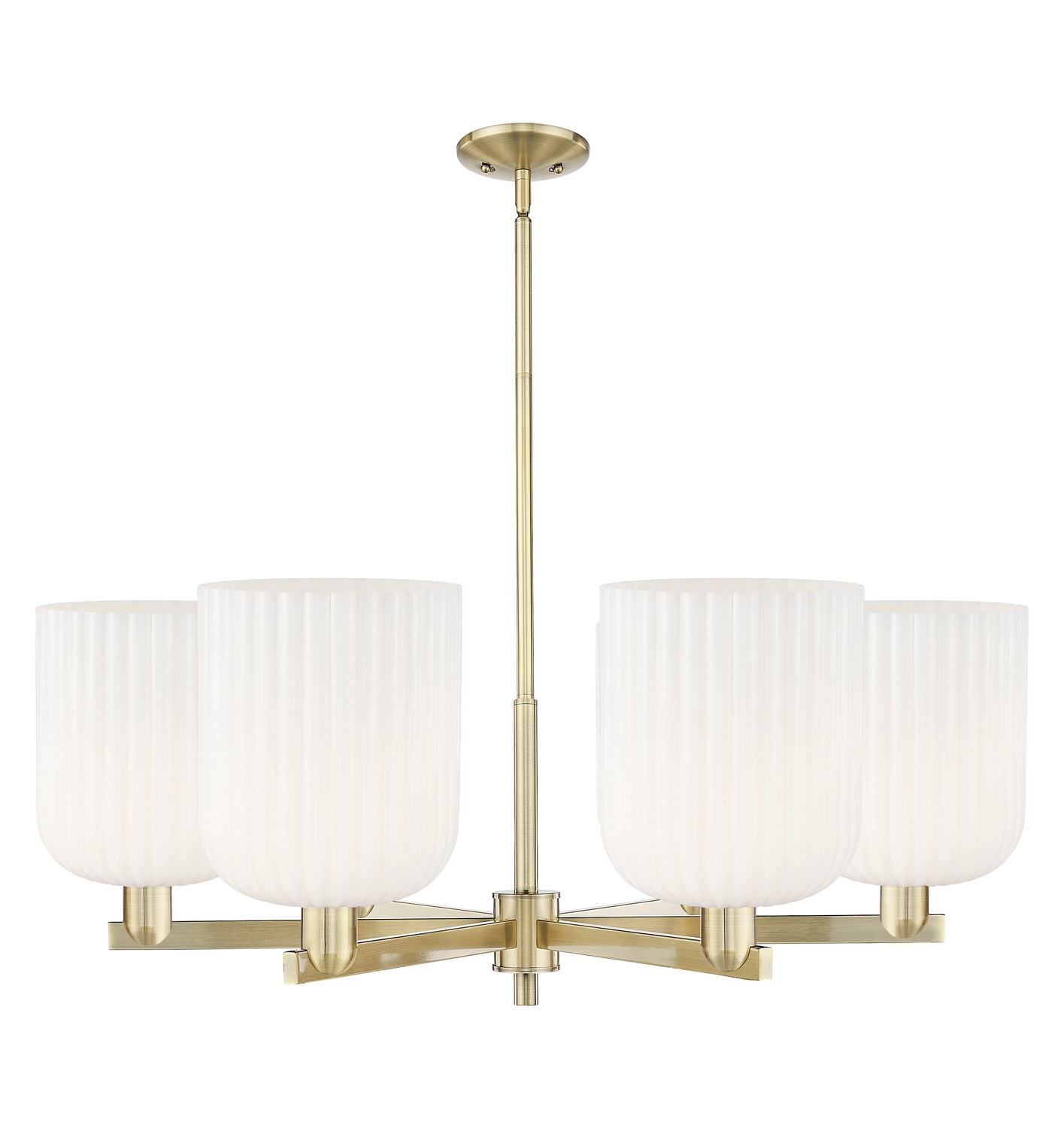 Six Light Chandelier by Innovations - Arcadia Collection, Antique Brass Finish - 716-6CR-AB-G559-8GWH