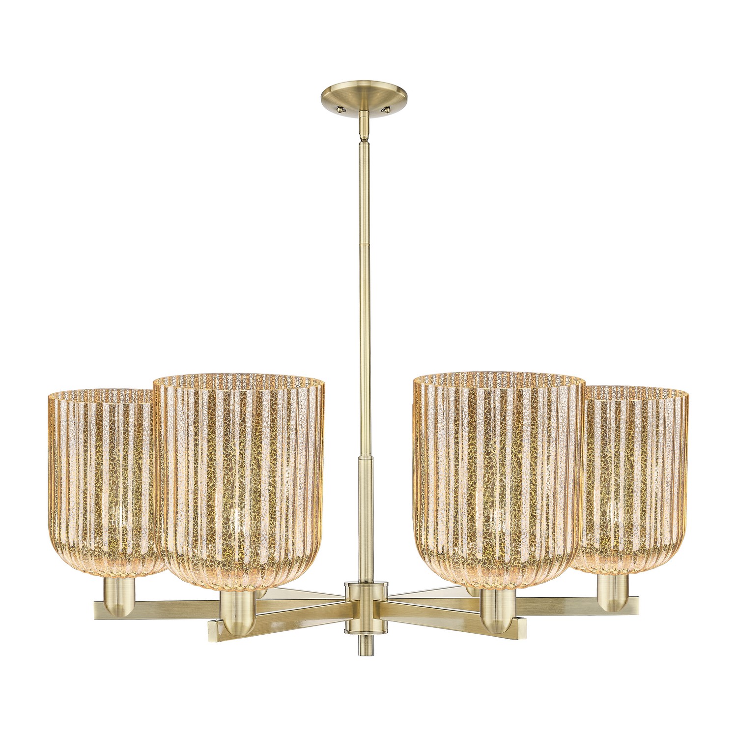 Six Light Chandelier by Innovations - Arcadia Collection, Antique Brass Finish - 716-6CR-AB-G559-8ME