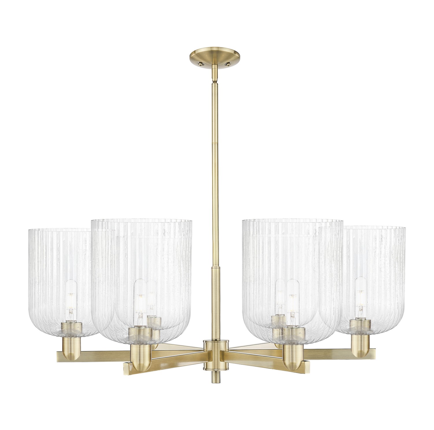 Six Light Chandelier by Innovations - Arcadia Collection, Antique Brass Finish - 716-6CR-AB-G559-8SDY
