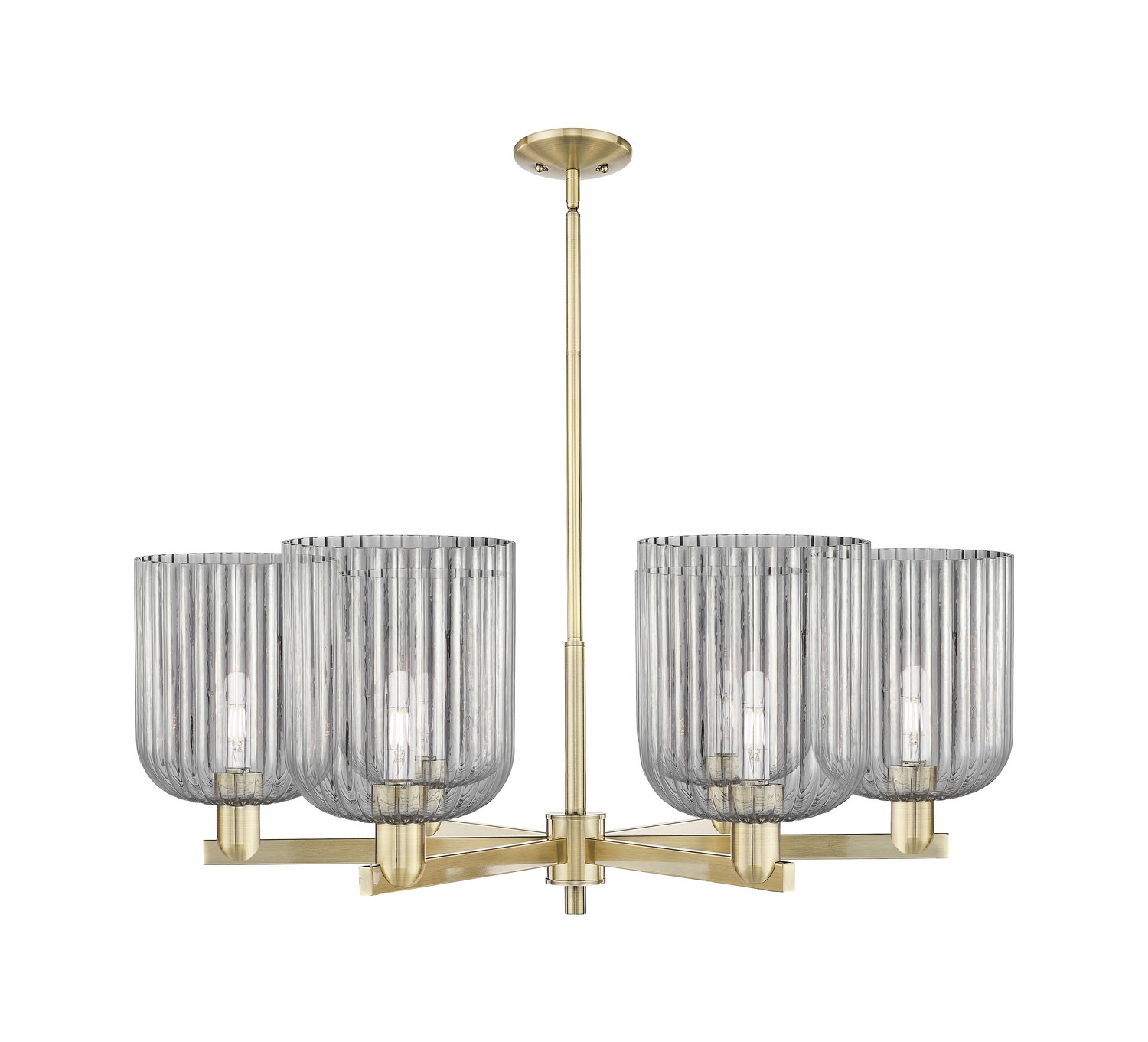 Six Light Chandelier by Innovations - Arcadia Collection, Antique Brass Finish - 716-6CR-AB-G559-8SM