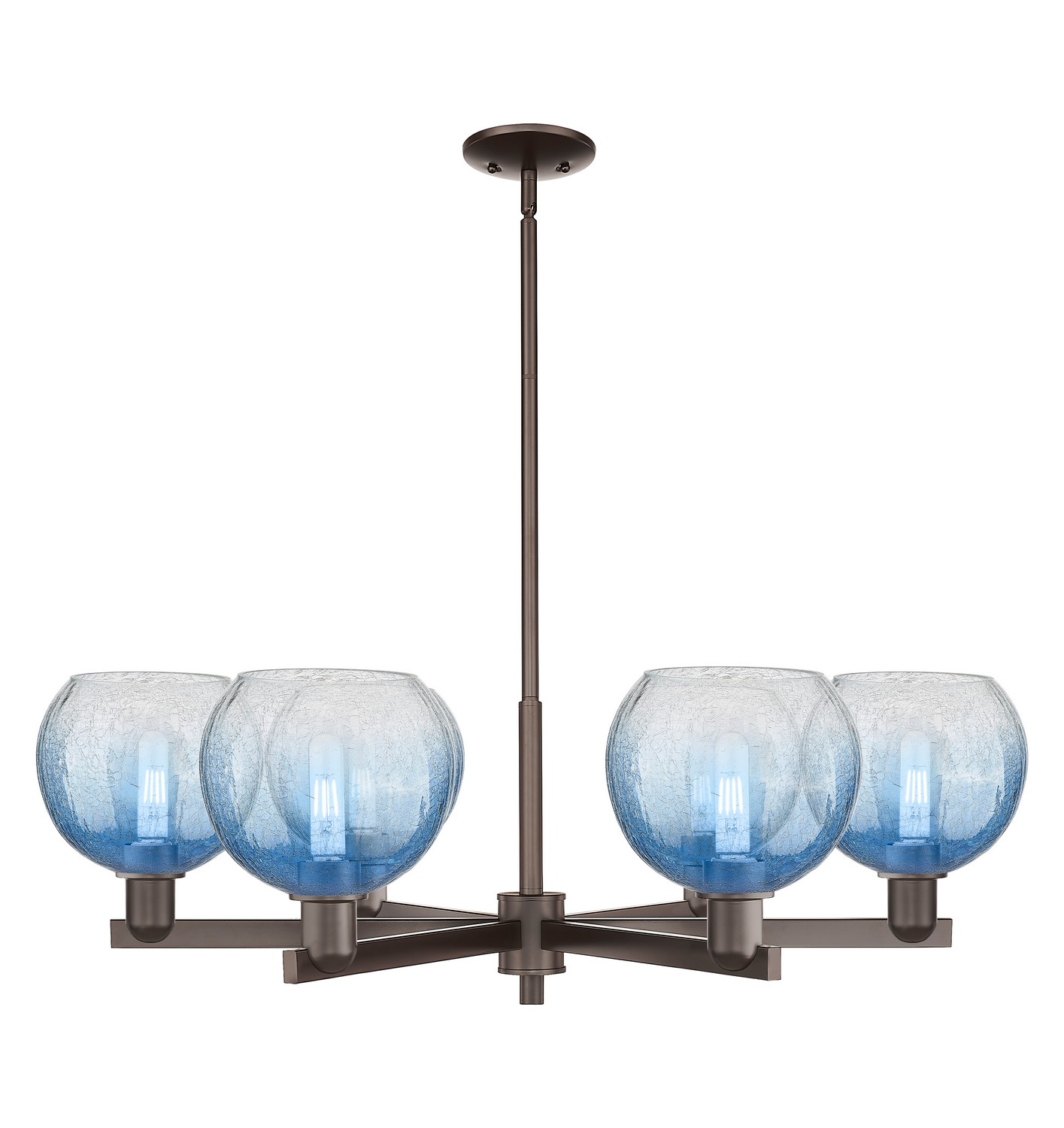 Six Light Chandelier by Innovations - Arcadia Collection, Oil Rubbed Bronze Finish - 716-6CR-OB-G483-8SB
