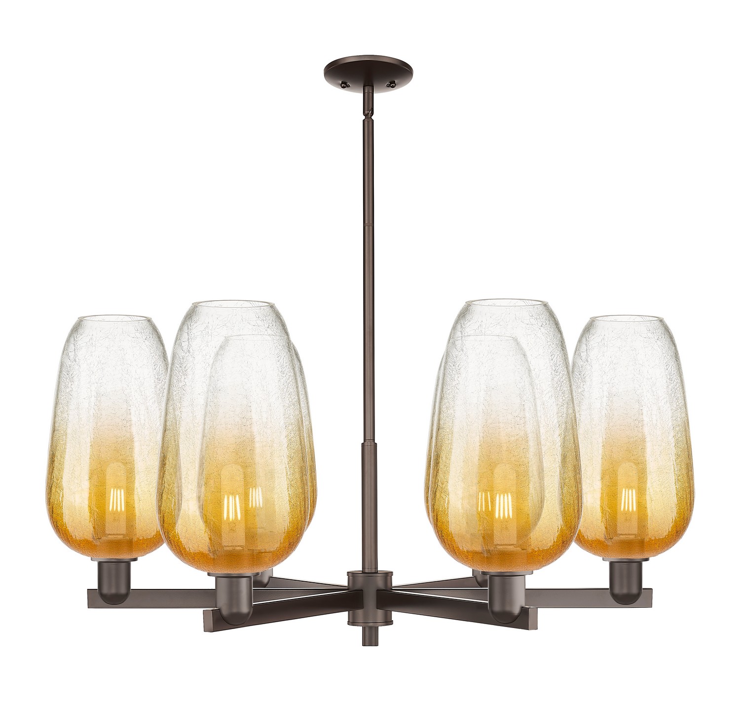 Six Light Chandelier by Innovations - Arcadia Collection, Oil Rubbed Bronze Finish - 716-6CR-OB-G484-7AM