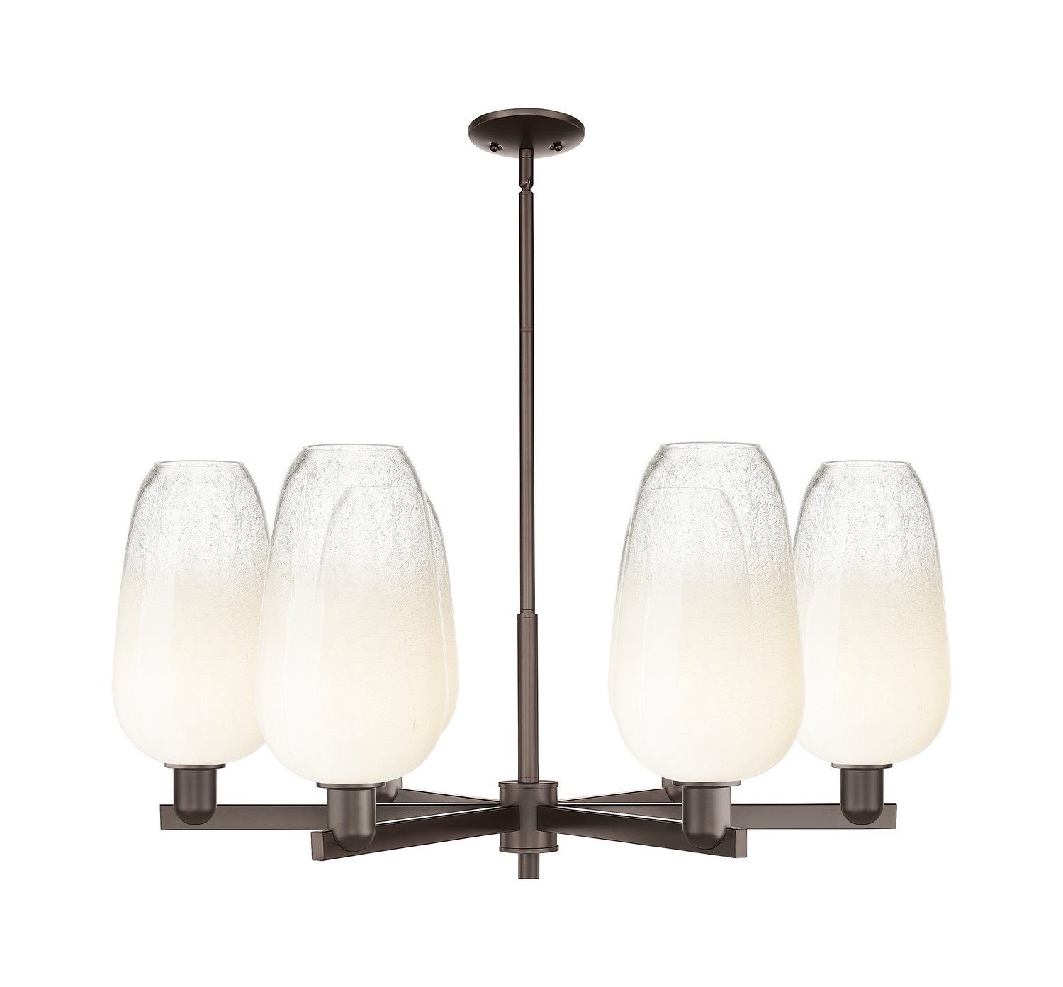 Six Light Chandelier by Innovations - Arcadia Collection, Oil Rubbed Bronze Finish - 716-6CR-OB-G484-7OP