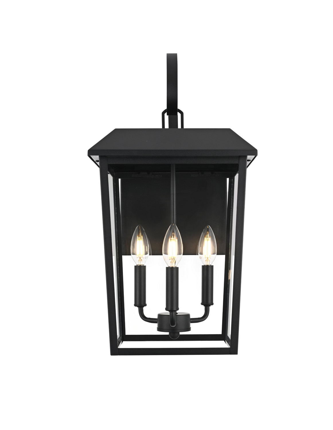 Photos - Chandelier / Lamp Elegant Lighting Black Outdoor Wall Sconce from the Riggs Collection OD502W22BK 