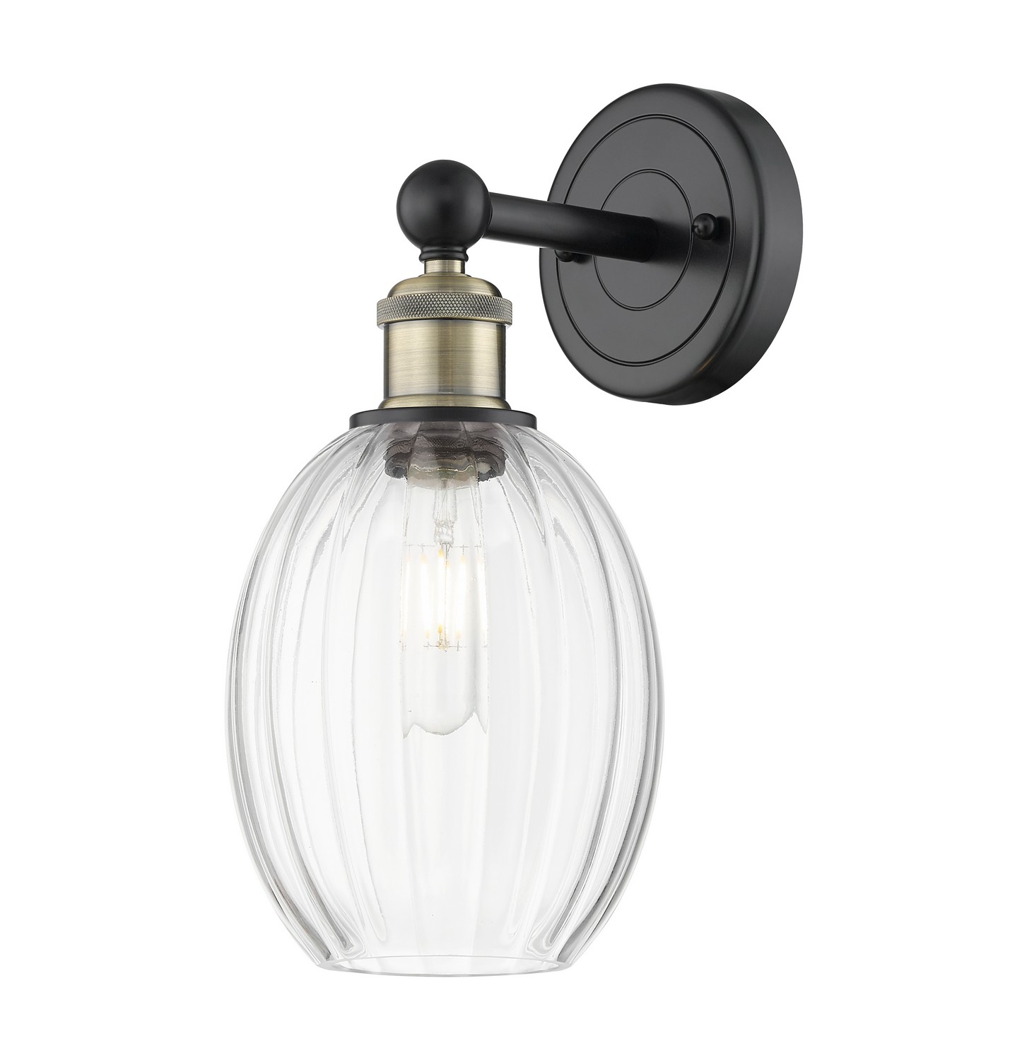 One Light Wall Sconce by Innovations - Edison Collection, Black Antique Brass Finish - 616-1W-BAB-G459-6CL