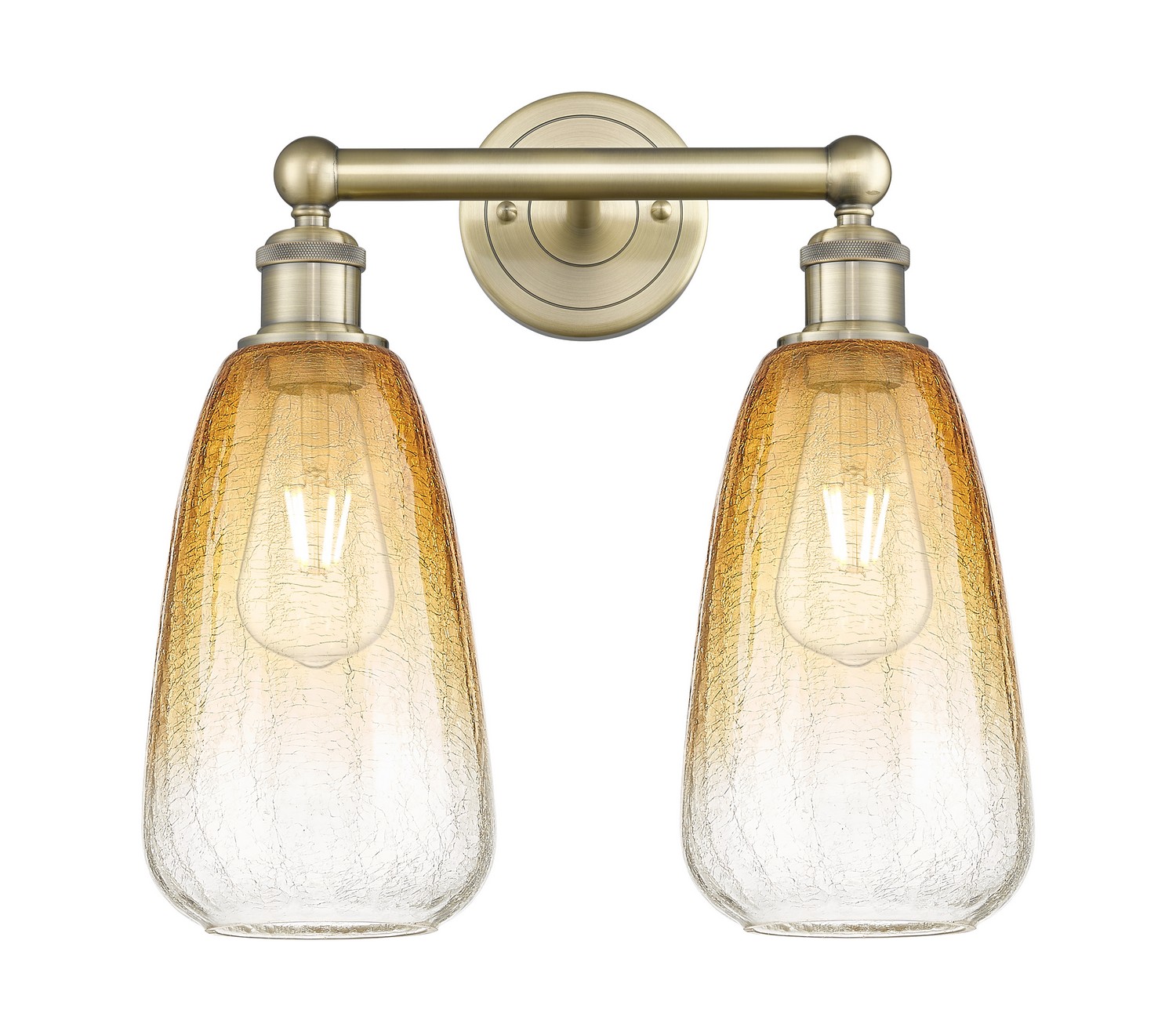 Two Light Bath Vanity by Innovations - Edison Collection, Antique Brass Finish - 616-2W-AB-G480-6AM