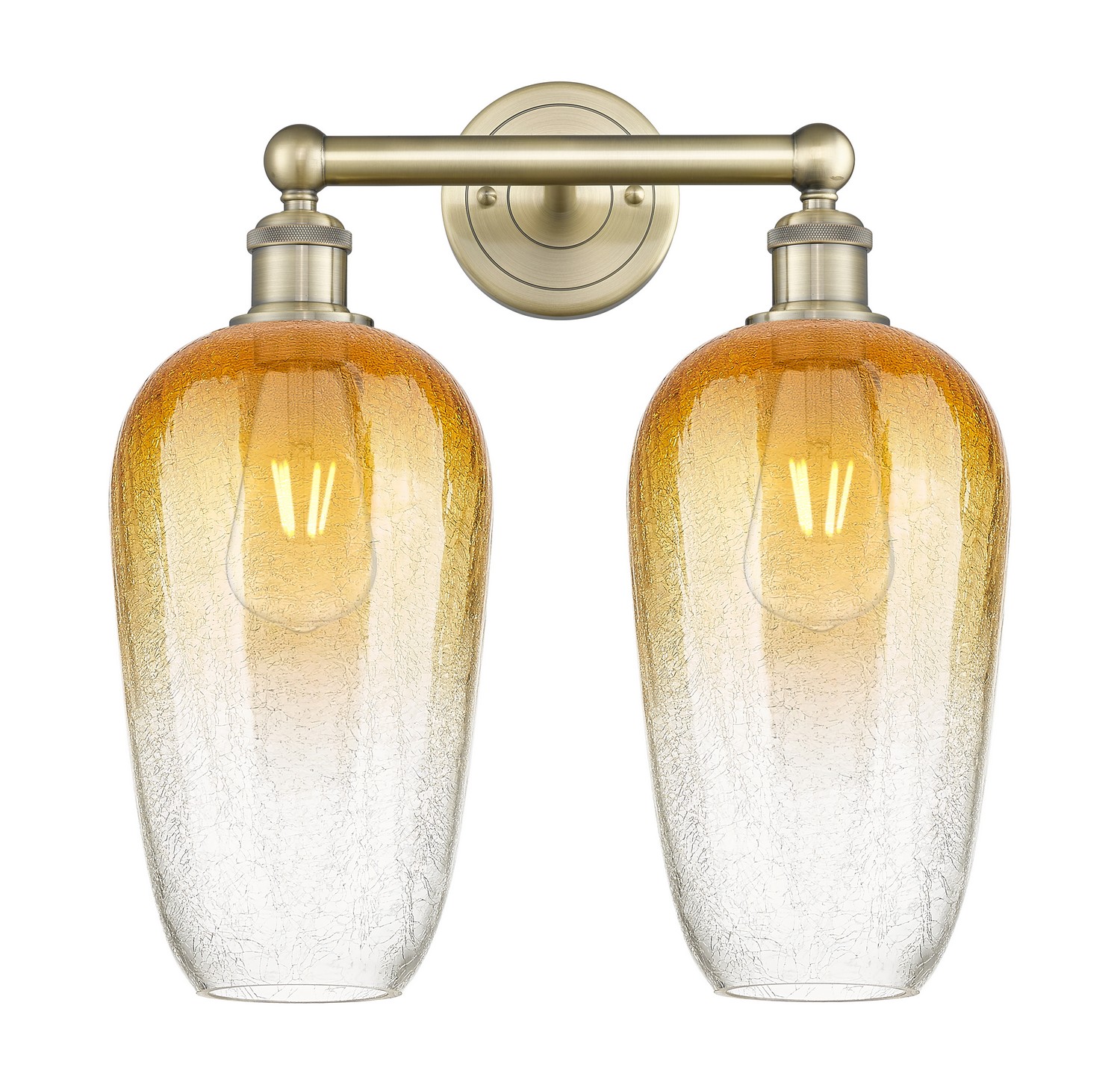Two Light Bath Vanity by Innovations - Edison Collection, Antique Brass Finish - 616-2W-AB-G484-7AM