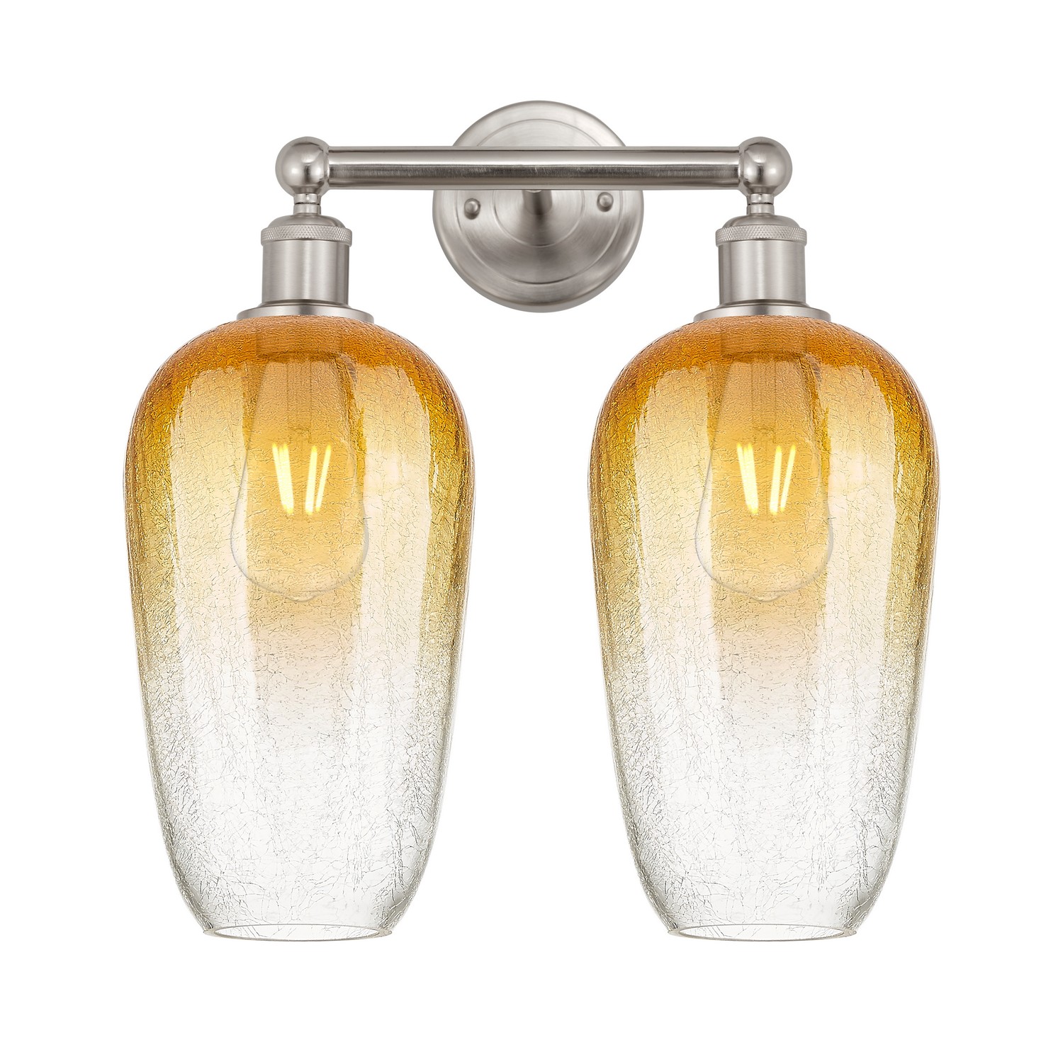 Two Light Bath Vanity by Innovations - Edison Collection, Brushed Satin Nickel Finish - 616-2W-SN-G484-7AM