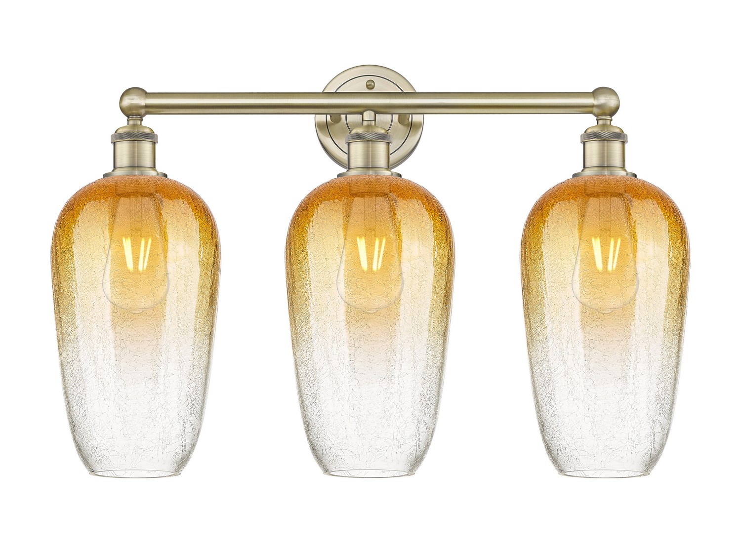 Three Light Bath Vanity by Innovations - Edison Collection, Antique Brass Finish - 616-3W-AB-G484-7AM