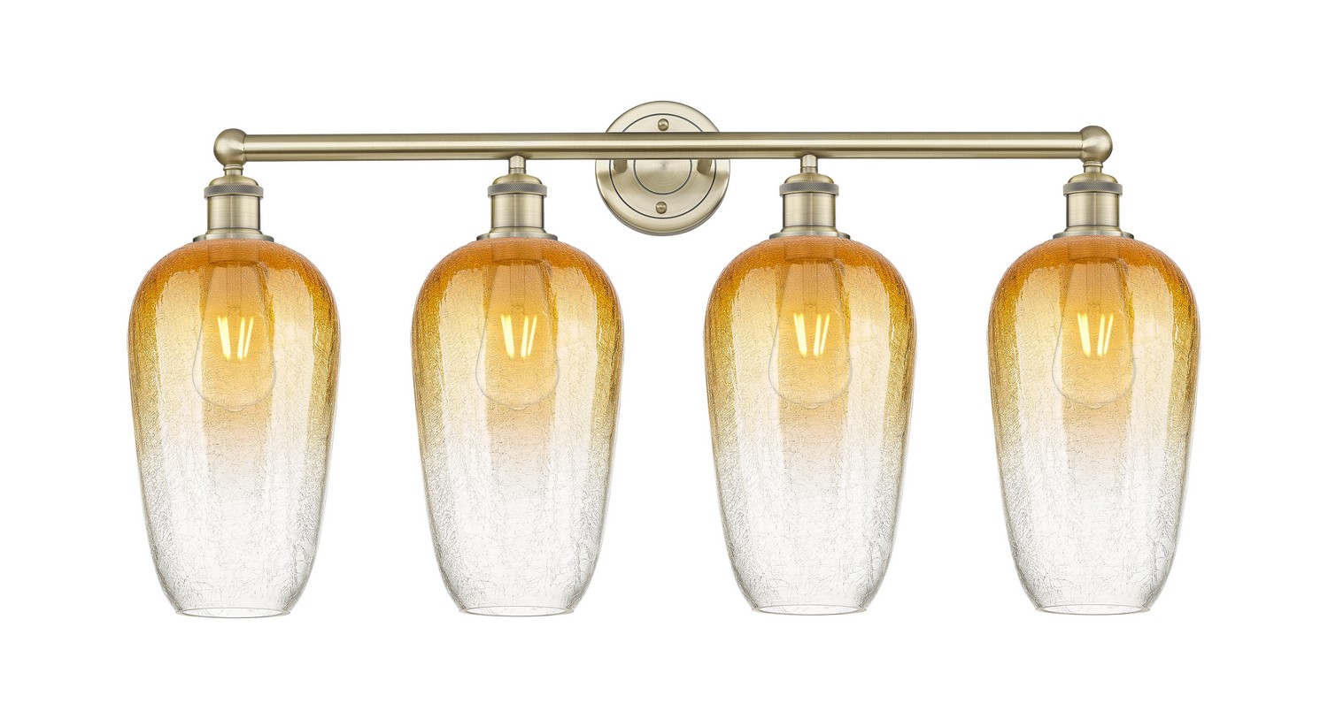 Four Light Bath Vanity by Innovations - Edison Collection, Antique Brass Finish - 616-4W-AB-G484-7AM