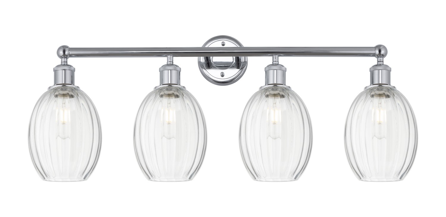 Four Light Bath Vanity by Innovations - Edison Collection, Polished Chrome Finish - 616-4W-PC-G459-6CL