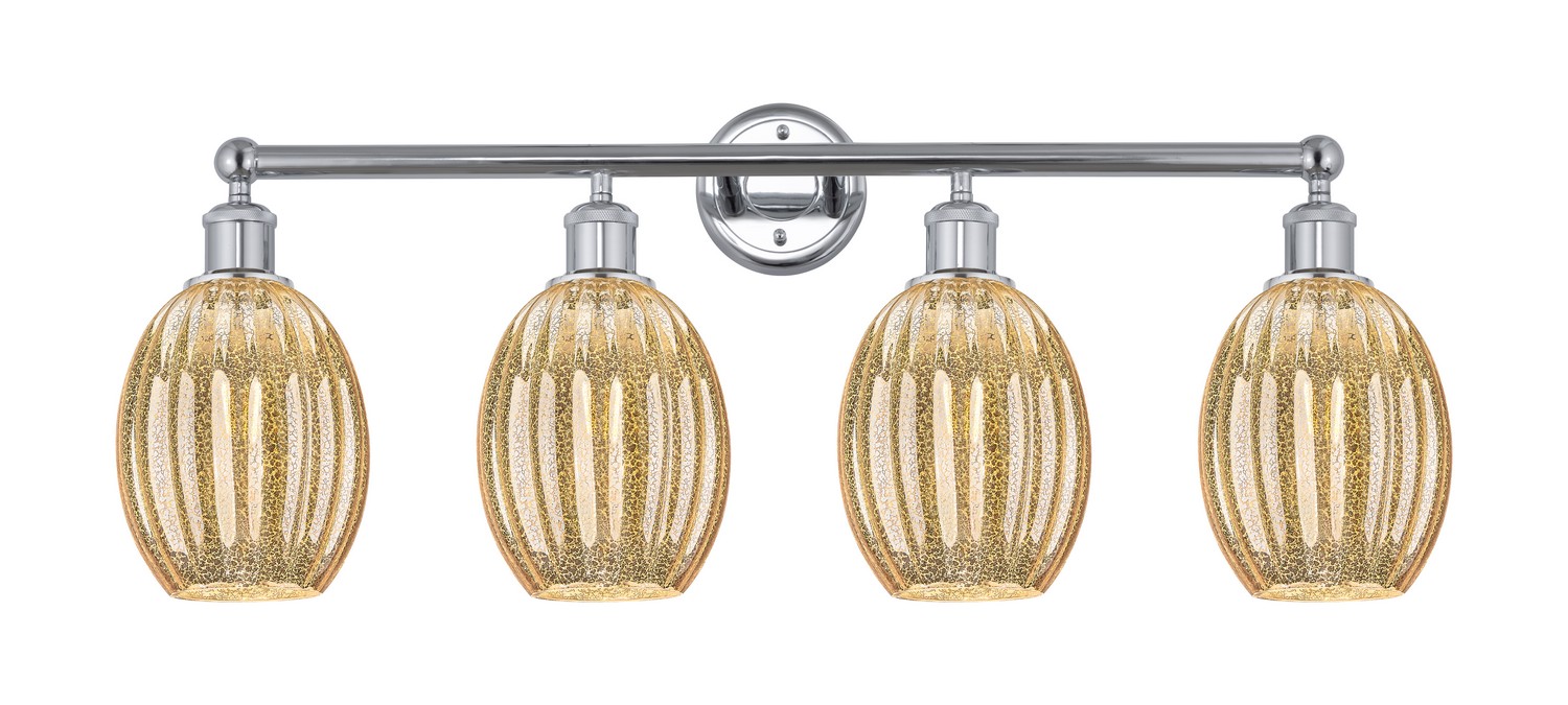 Four Light Bath Vanity by Innovations - Edison Collection, Polished Chrome Finish - 616-4W-PC-G459-6ME